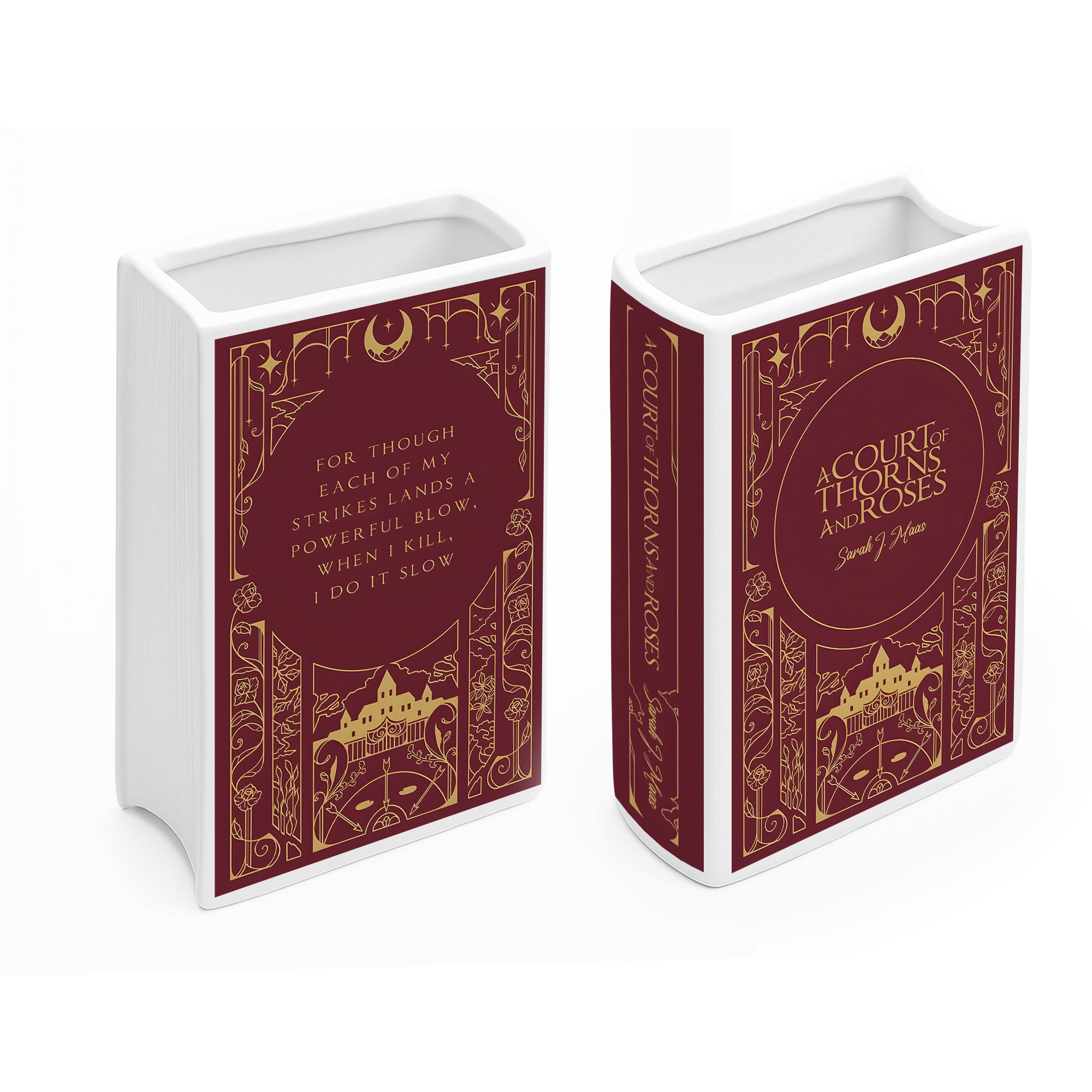 A Court of Thorns and Roses Ceramic Book Vase, ACOTAR Rhysand Quote Decor, Fantasy Romance Gift for Fans CVVRL21