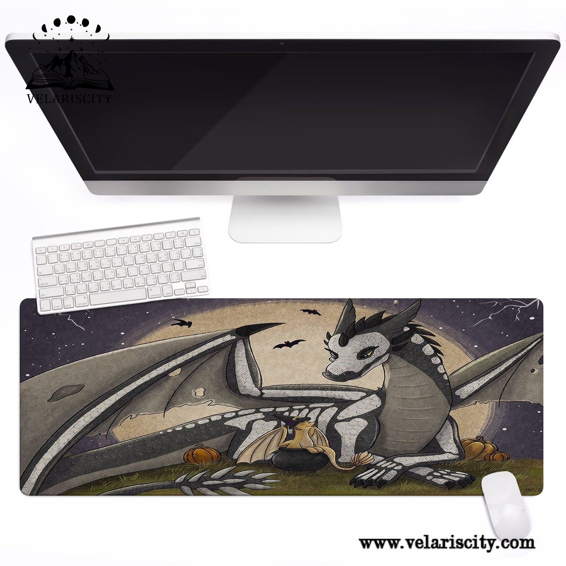 Fourth Wing Desk Mat, Tairn and Andarna Dragon Mouse Pad, Empyrean Series Rebecca Yarros Inspired Desk Pad DMVLR27