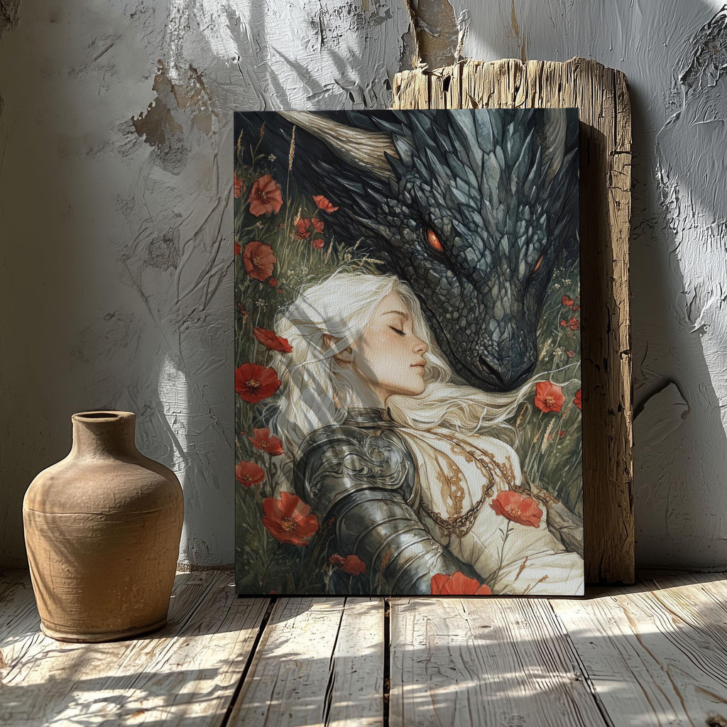 Throne of Glass Printed Art, Poster Abraxos and Manon, Art Print Fantasy Wall Decor, TOG Bookish Gift Dragon and Witch Illustration Book Lover Gift VLRP58