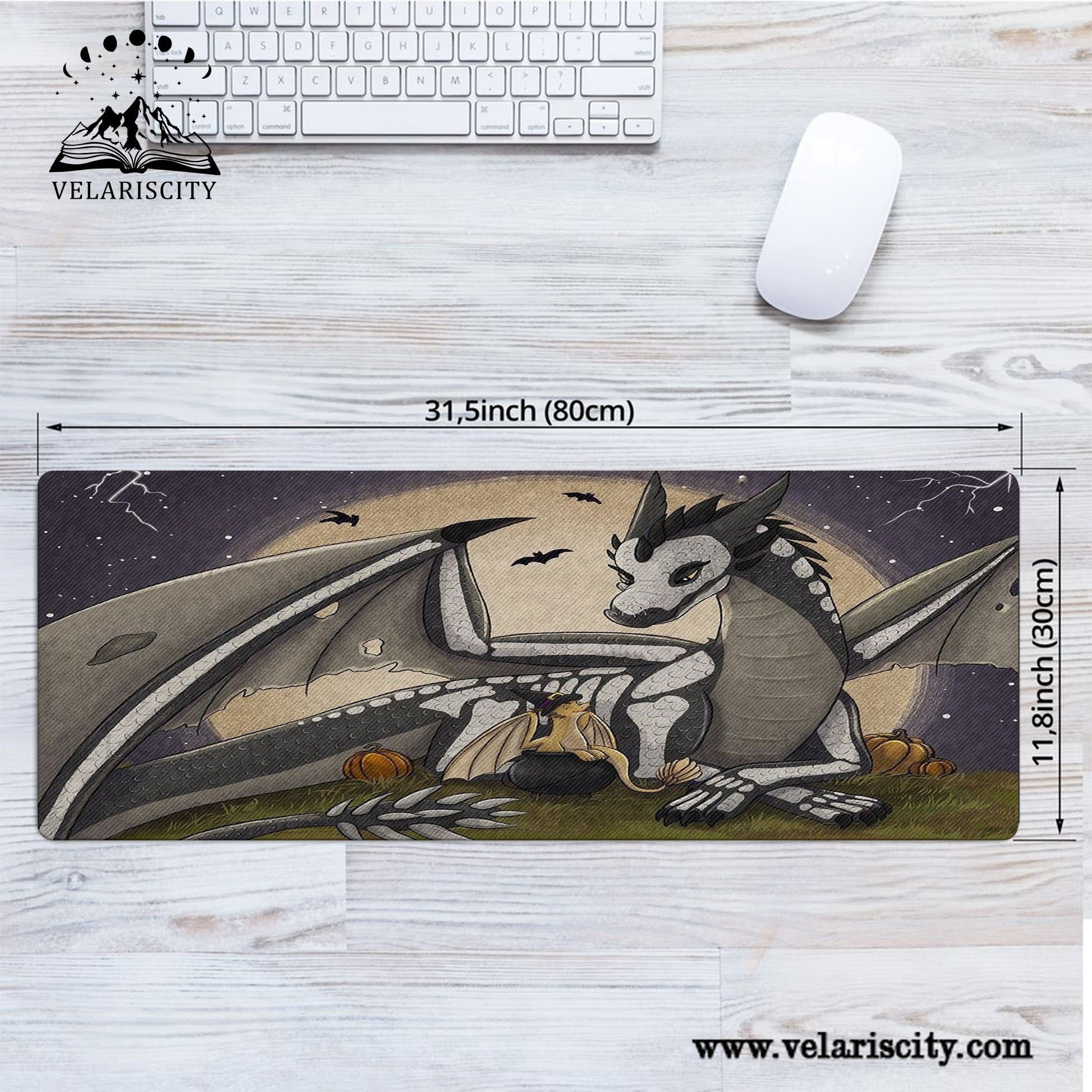 Fourth Wing Desk Mat, Tairn and Andarna Dragon Mouse Pad, Empyrean Series Rebecca Yarros Inspired Desk Pad DMVLR27
