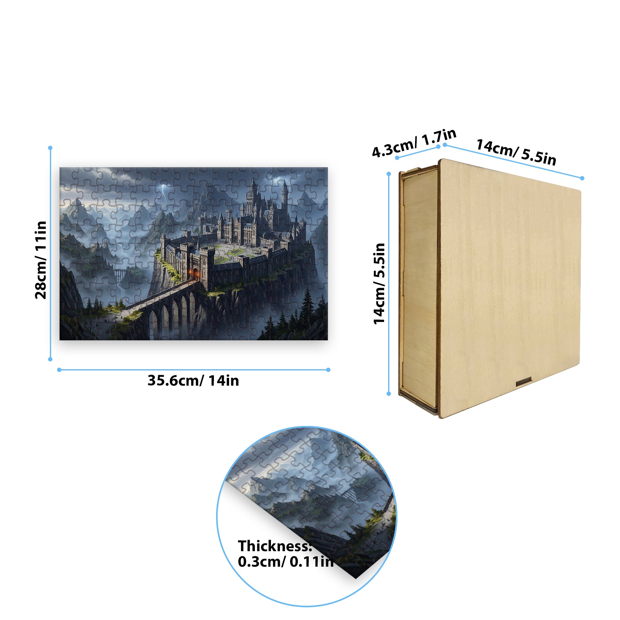 Fourth Wing Wooden Puzzle, Basgiath War College Castle, Fantasy Jigsaw Puzzle for Book Lovers PVLR22