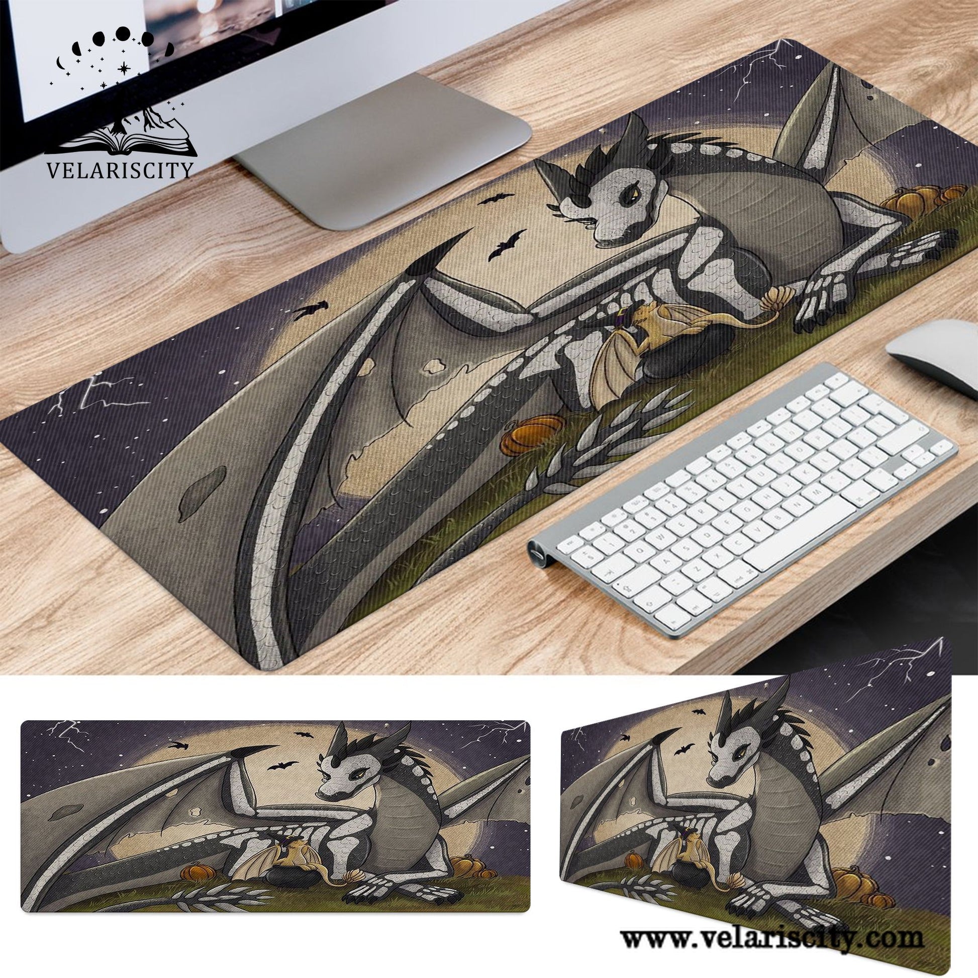Fourth Wing Desk Mat, Tairn and Andarna Dragon Mouse Pad, Empyrean Series Rebecca Yarros Inspired Desk Pad DMVLR27