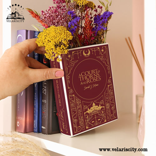 A Court of Thorns and Roses Ceramic Book Vase, ACOTAR Rhysand Quote Decor, Fantasy Romance Gift for Fans CVVRL21