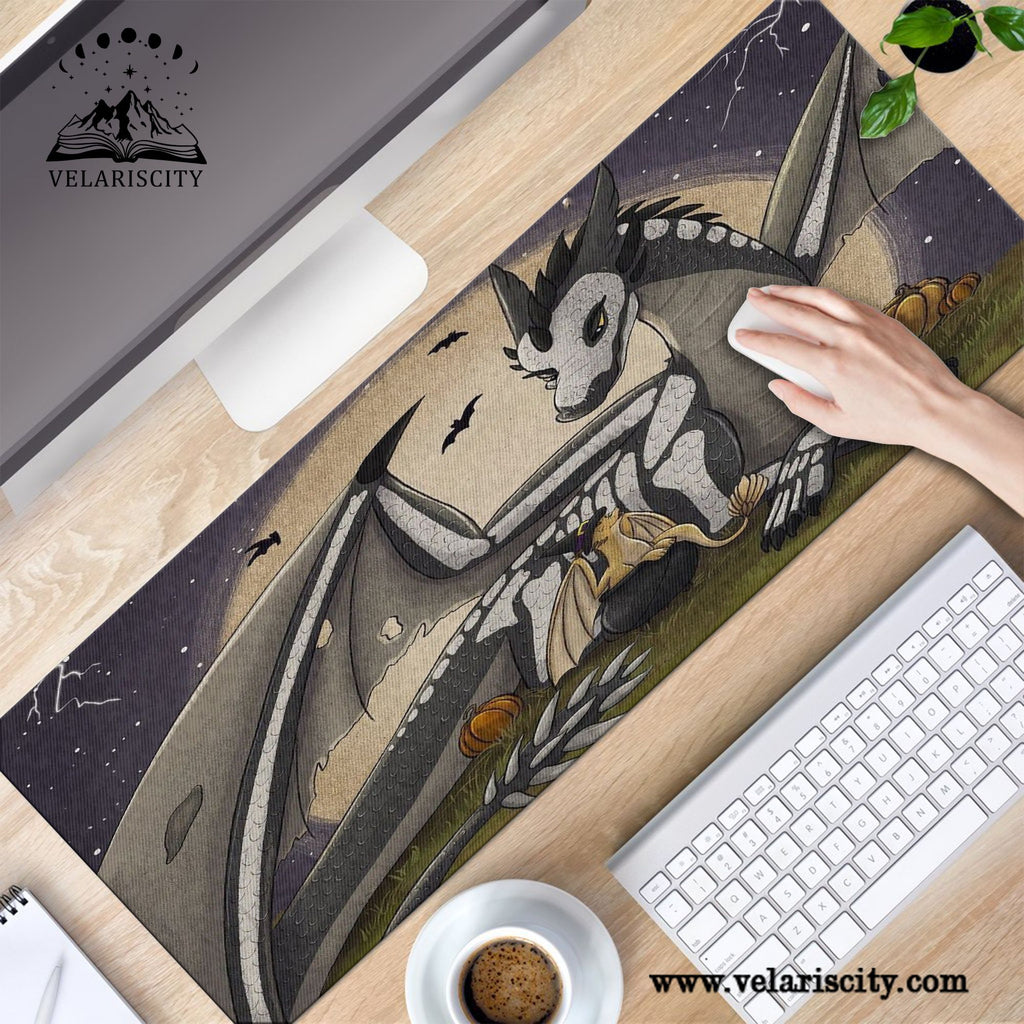 Fourth Wing Desk Mat, Tairn and Andarna Dragon Mouse Pad, Empyrean Series Rebecca Yarros Inspired Desk Pad DMVLR27
