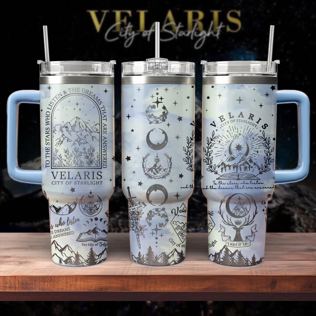 Velaris City of Starlight Tumbler 30oz/40oz, Tumbler 30oz/40oz, Velaris Bookish Gift. VLR27