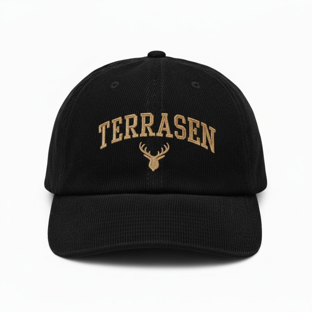 Terrasen Corduroy Dad Hat, Throne of Glass Inspired Embroidered Cap, Stag Fantasy Bookish Gift for Readers VLRH35