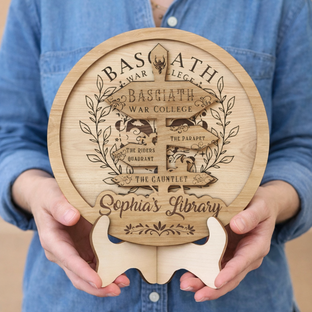 Custom Fourth Wing Bookshelf Decor, Fourth Wing Fan Gift, Fantasy Bookish Sign, Book Club Gift, Book Lover Decor