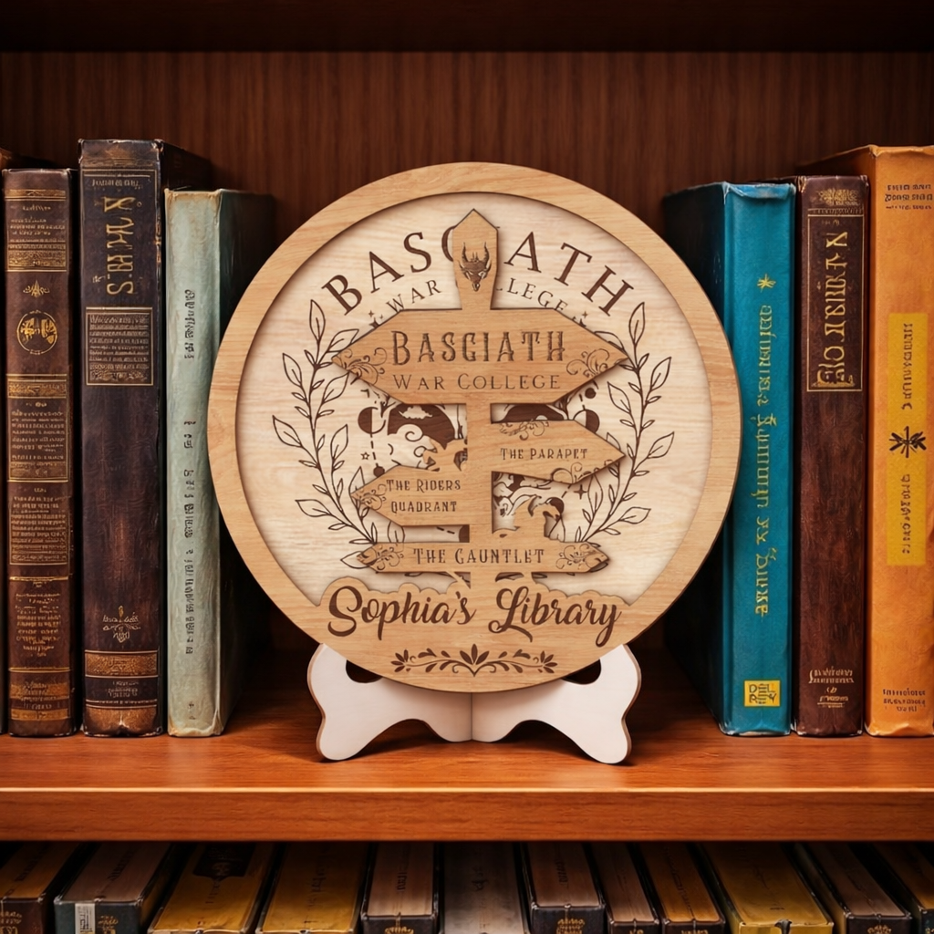 Custom Fourth Wing Bookshelf Decor, Fourth Wing Fan Gift, Fantasy Bookish Sign, Book Club Gift, Book Lover Decor BTVLR57