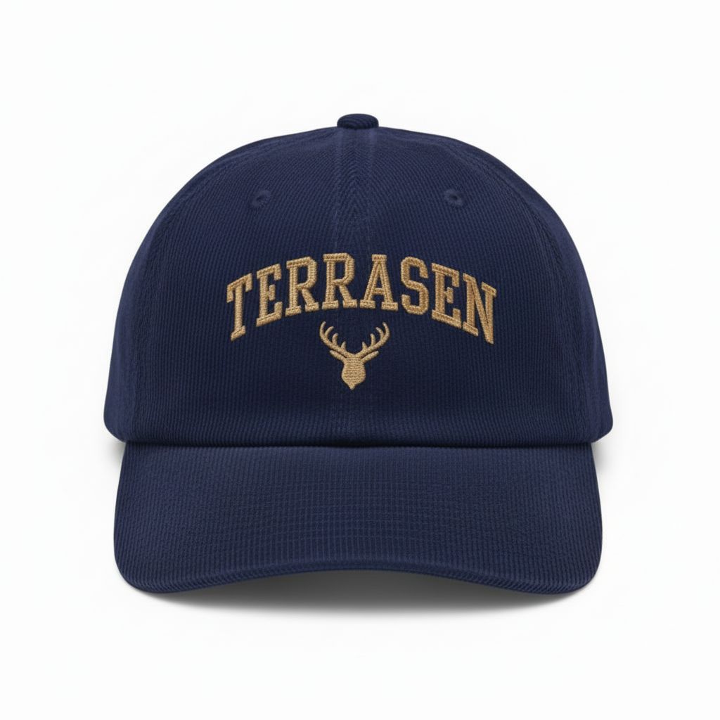 Terrasen Corduroy Dad Hat, Throne of Glass Inspired Embroidered Cap, Stag Fantasy Bookish Gift for Readers VLRH35
