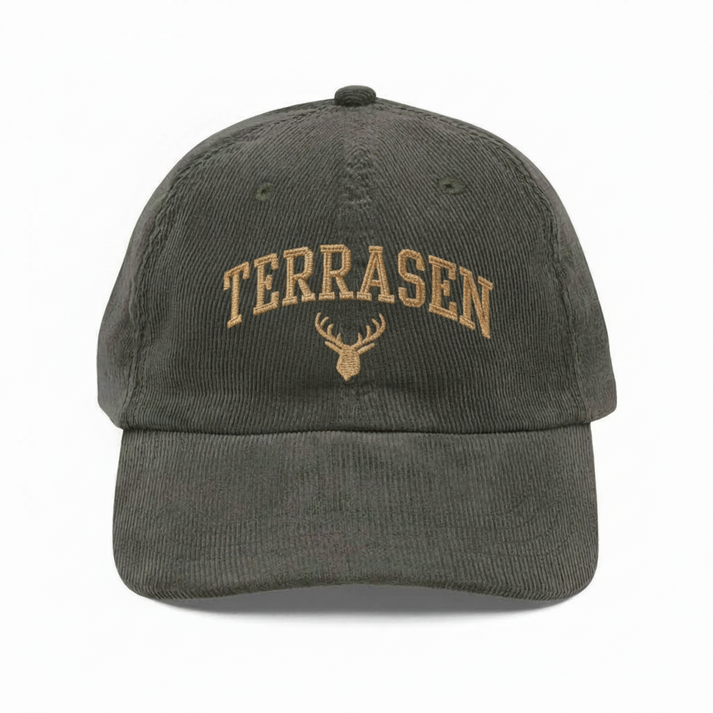 Terrasen Corduroy Dad Hat, Throne of Glass Inspired Embroidered Cap, Stag Fantasy Bookish Gift for Readers VLRH35