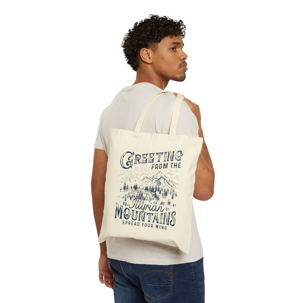 ACOTAR - illyrian mountains - Cotton Canvas Tote Bag - Rhysand - Eco Friendly Shopping Bag - City of Velaris - City of Starlight TBVLR20