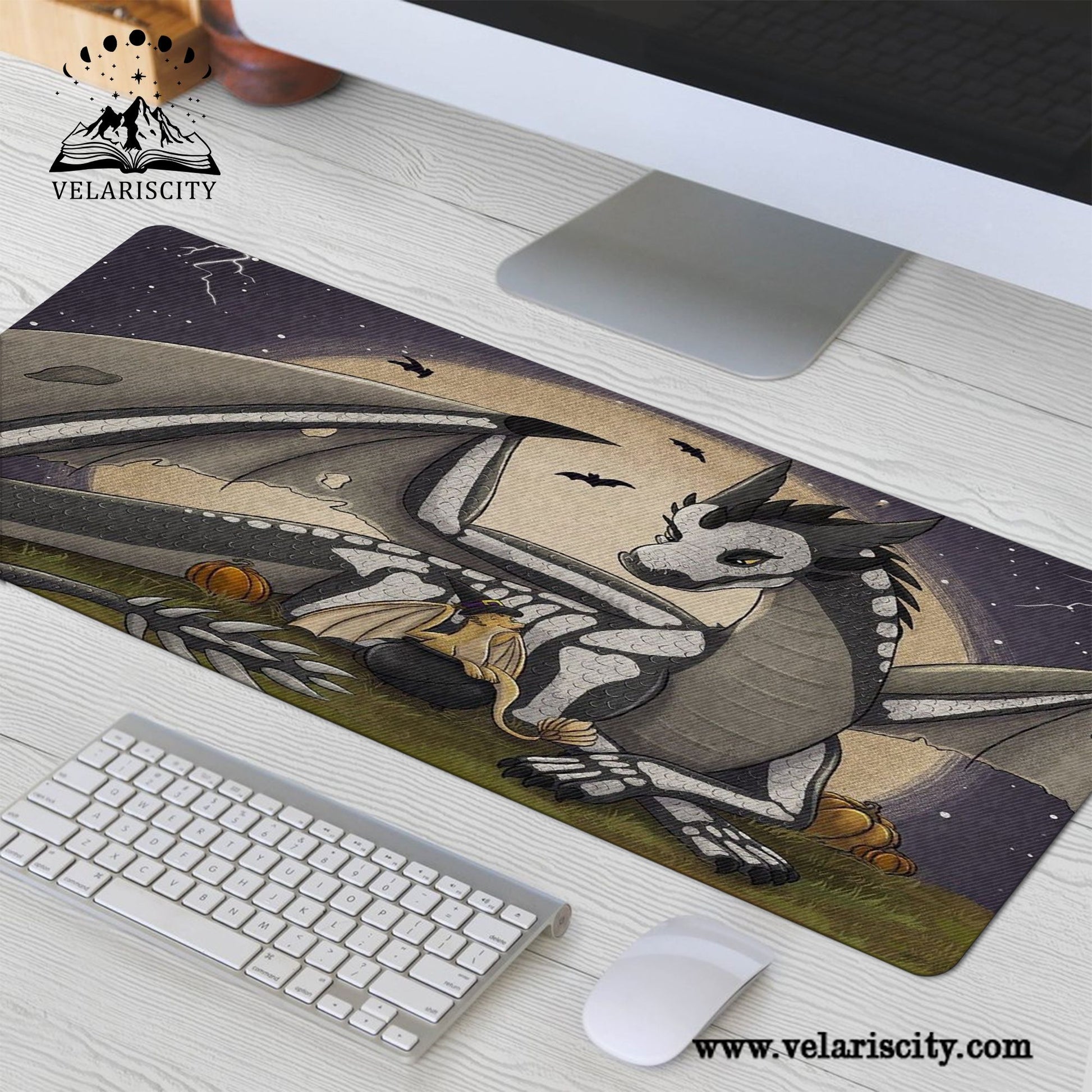 Fourth Wing Desk Mat, Tairn and Andarna Dragon Mouse Pad, Empyrean Series Rebecca Yarros Inspired Desk Pad DMVLR27