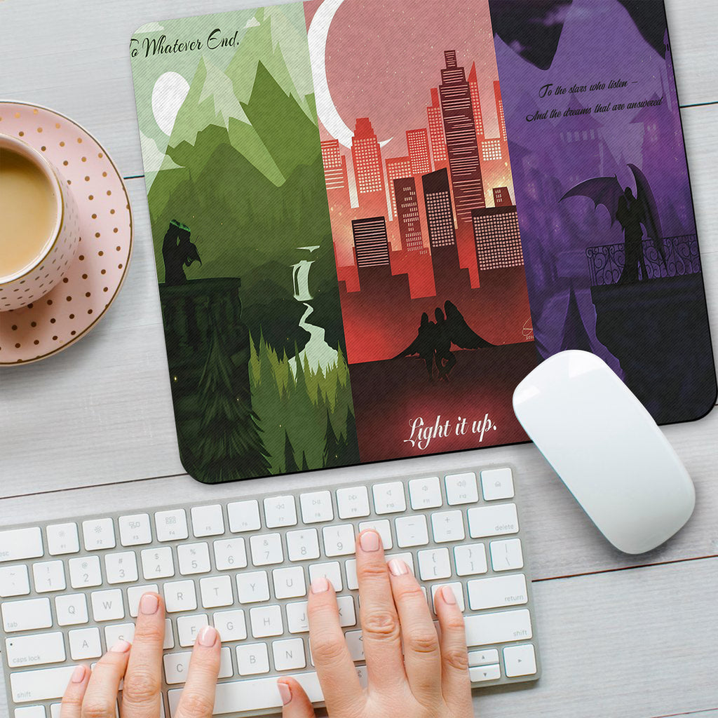 Sarah J Maas Desk Mat ACOTAR Crescent City Throne of Glass Mouse Pad, Bookish Fantasy Desk Pad DMVLR23