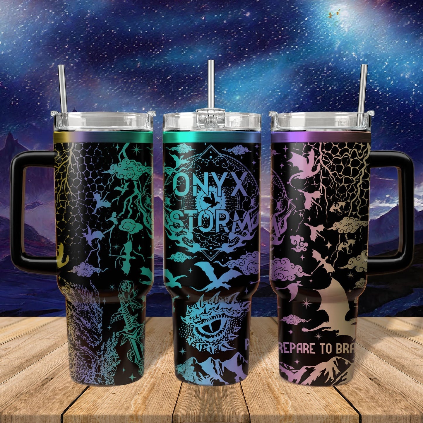 Onyx Storm Book Tumbler 30oz/40oz, Starlight Tumbler 30oz/40oz, Velaris Bookish Gift. VLR26