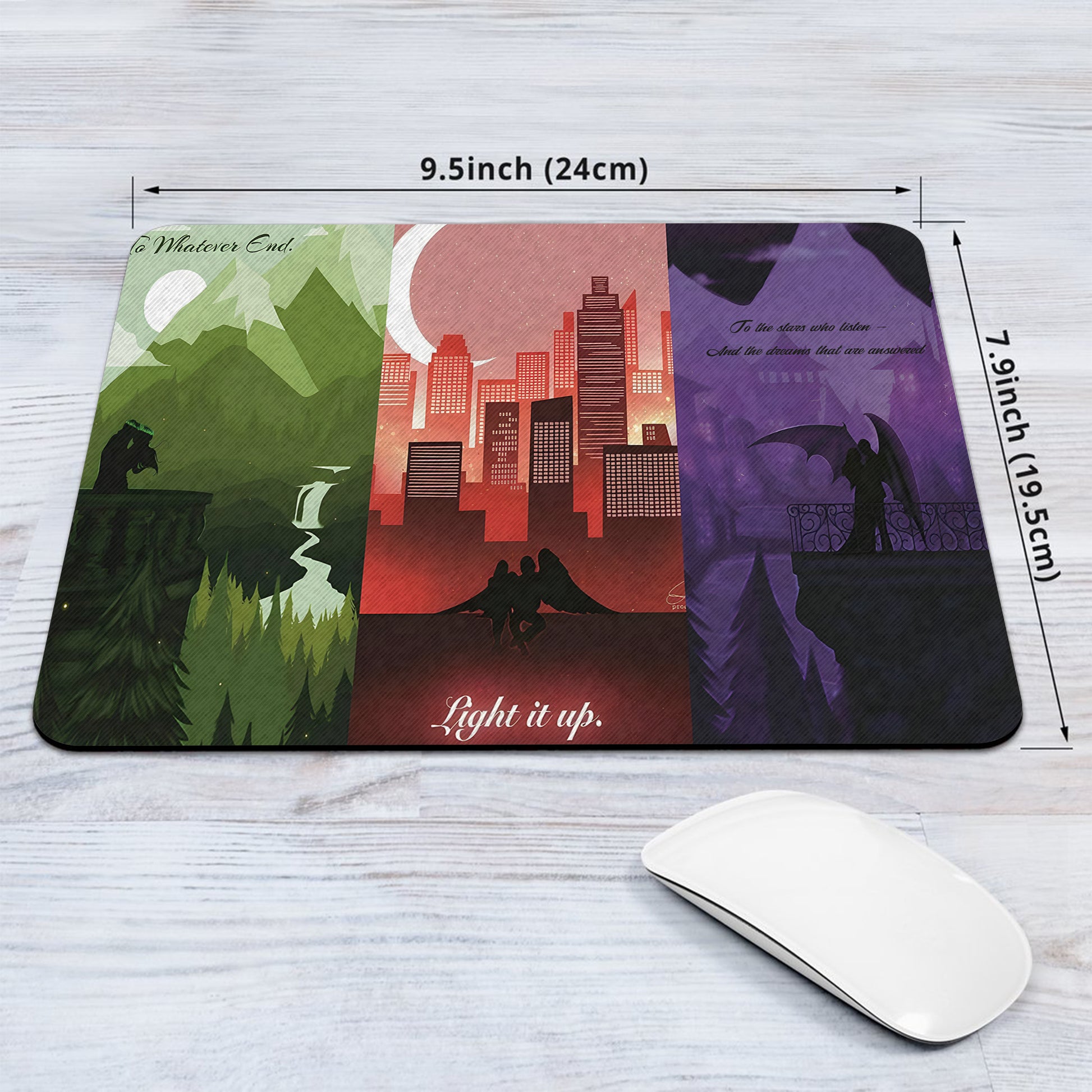 Sarah J Maas Desk Mat ACOTAR Crescent City Throne of Glass Mouse Pad, Bookish Fantasy Desk Pad DMVLR23