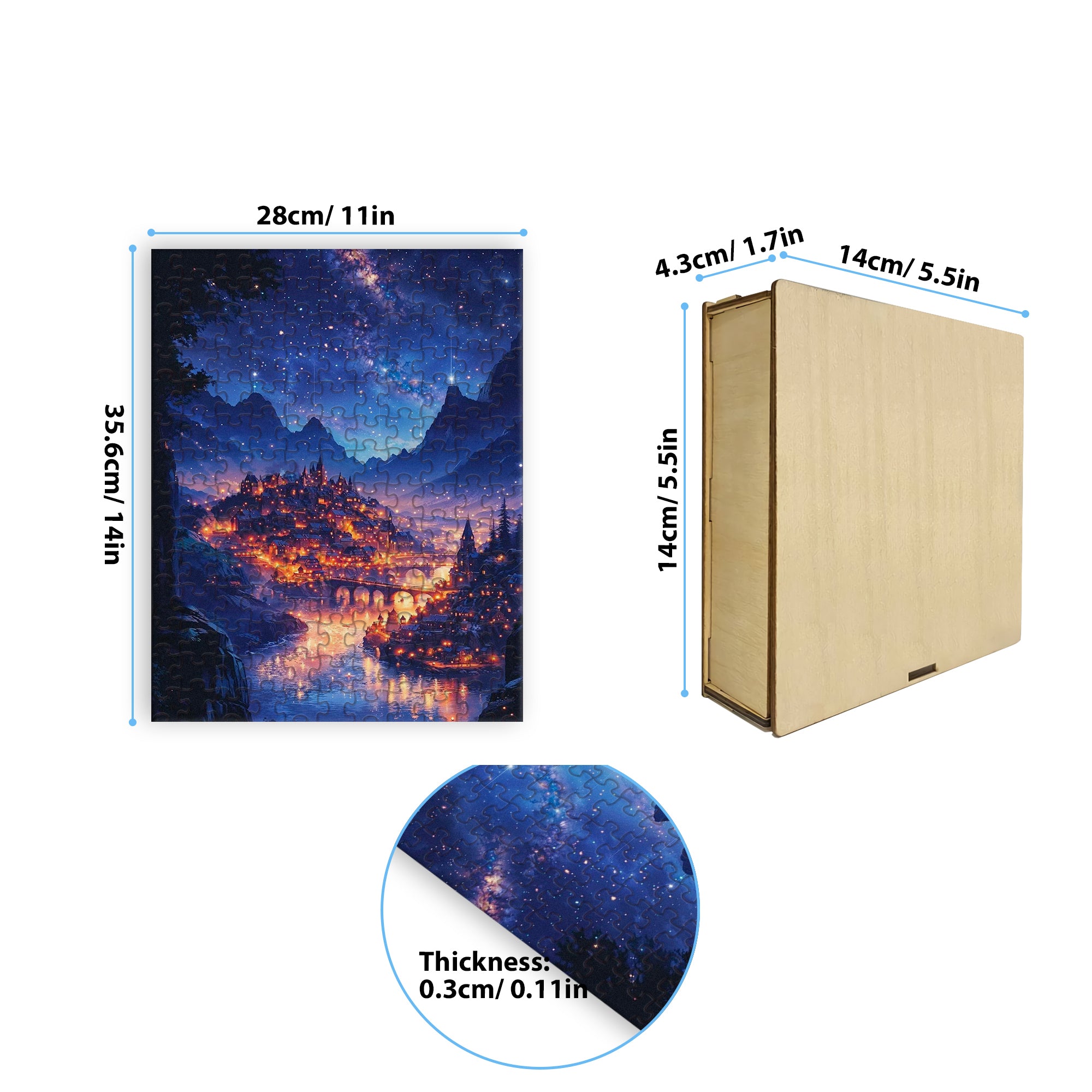 Velaris Night Court Puzzle ACOTAR, Fantasy City of Starlight Wooden Jigsaw Bookish Gift PVLR23