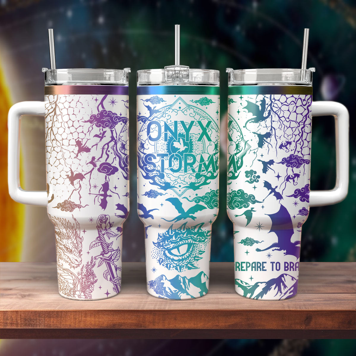 Onyx Storm Book Tumbler 30oz/40oz, Starlight Tumbler 30oz/40oz, Velaris Bookish Gift. VLR26