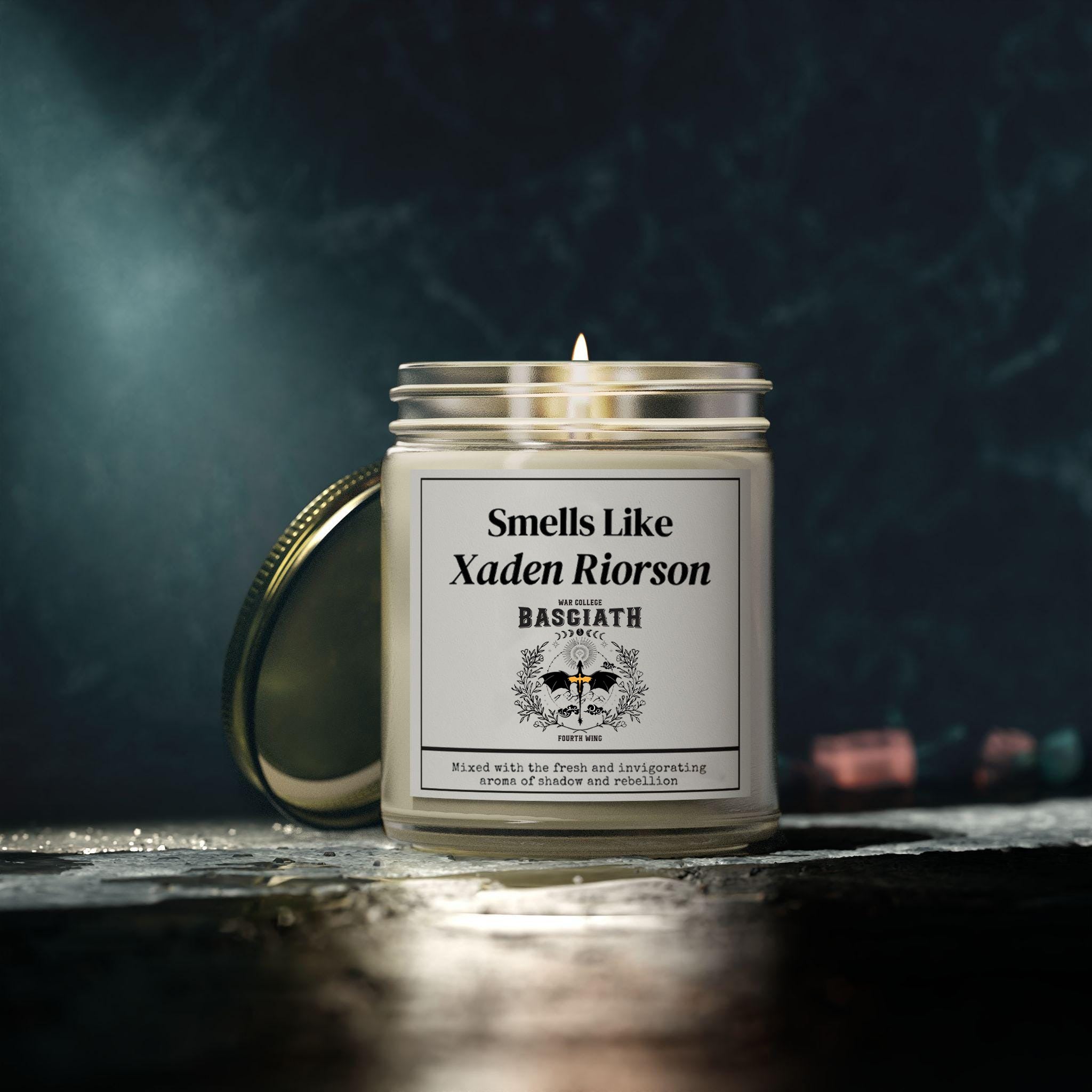 Smells like Xaden Riorson Wingleader Candle Gift, Fourth Wing Xaden Gift, Dragon Fantasy Decor, Violet Sorrengail Bookish, Basgiath Inspired CDVLR02