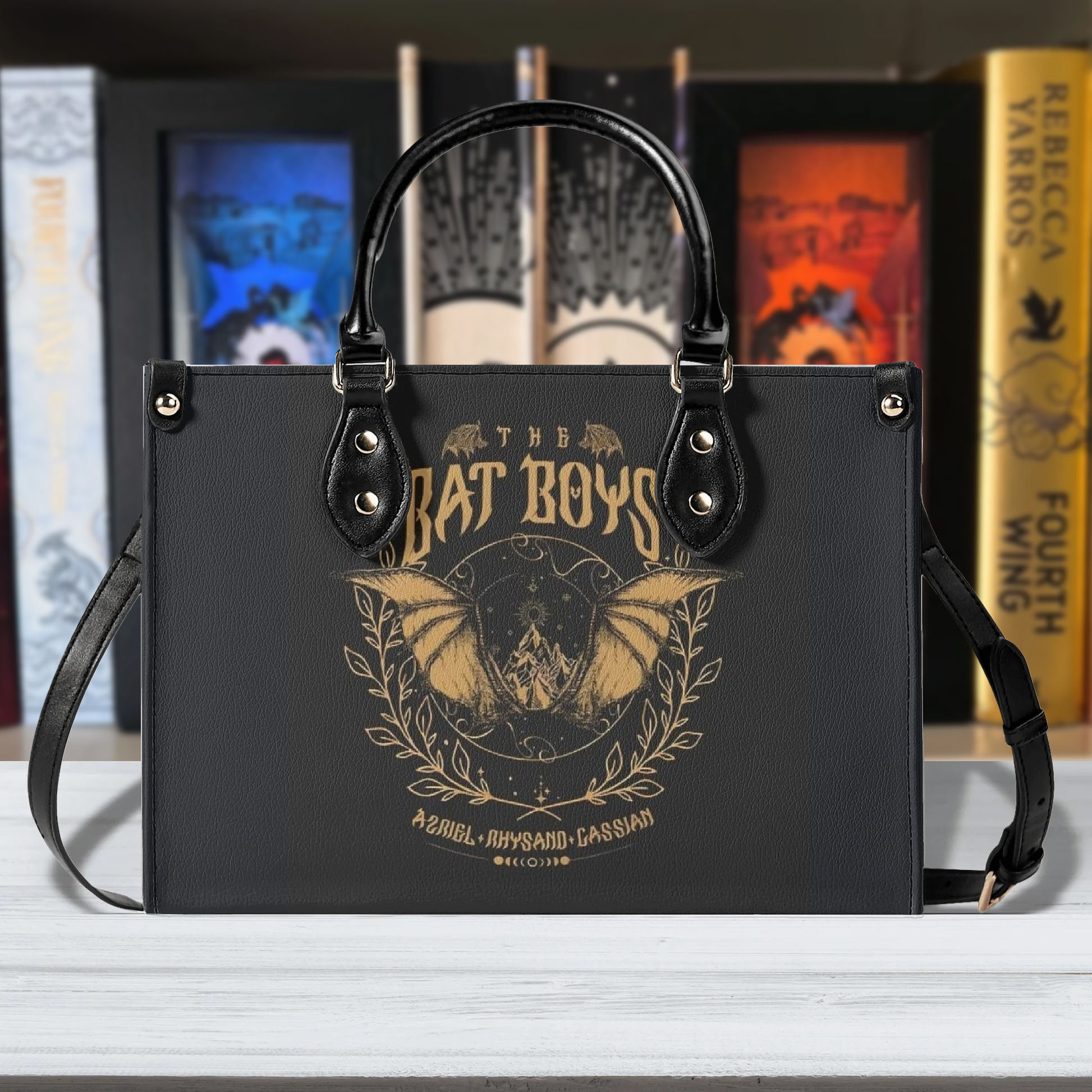 The Bat Boys Leather Bag, ACOTAR Inspired Bag, Personalized Leather Bag, Fantasy Leather Handbag, Perfect Gift for Women. HBVLR24