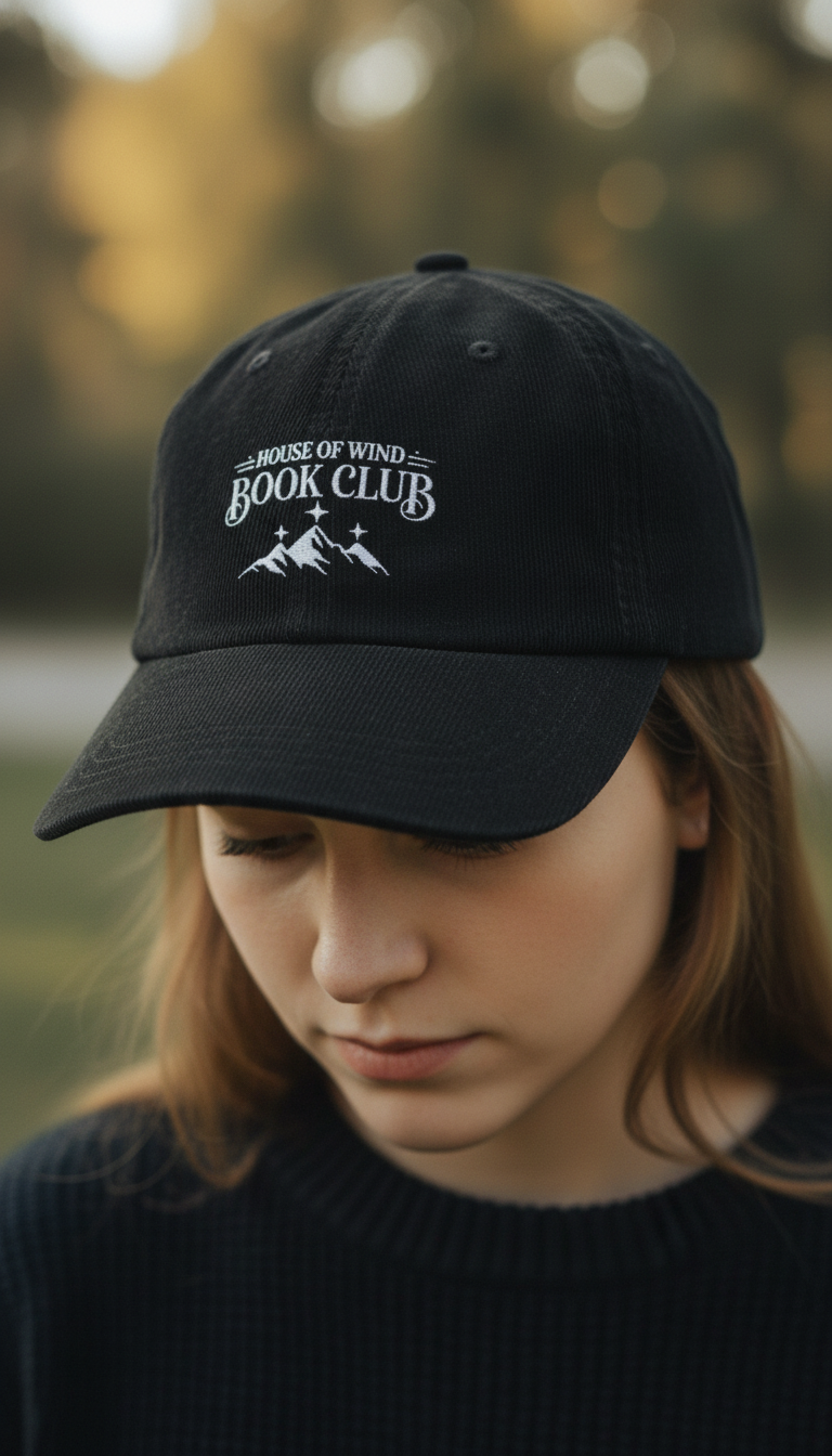 House of Wind Book Club Corduroy Dad Hat, ACOTAR Inspired Embroidered Cap, Bookish Fantasy Gift for Readers VLRH36