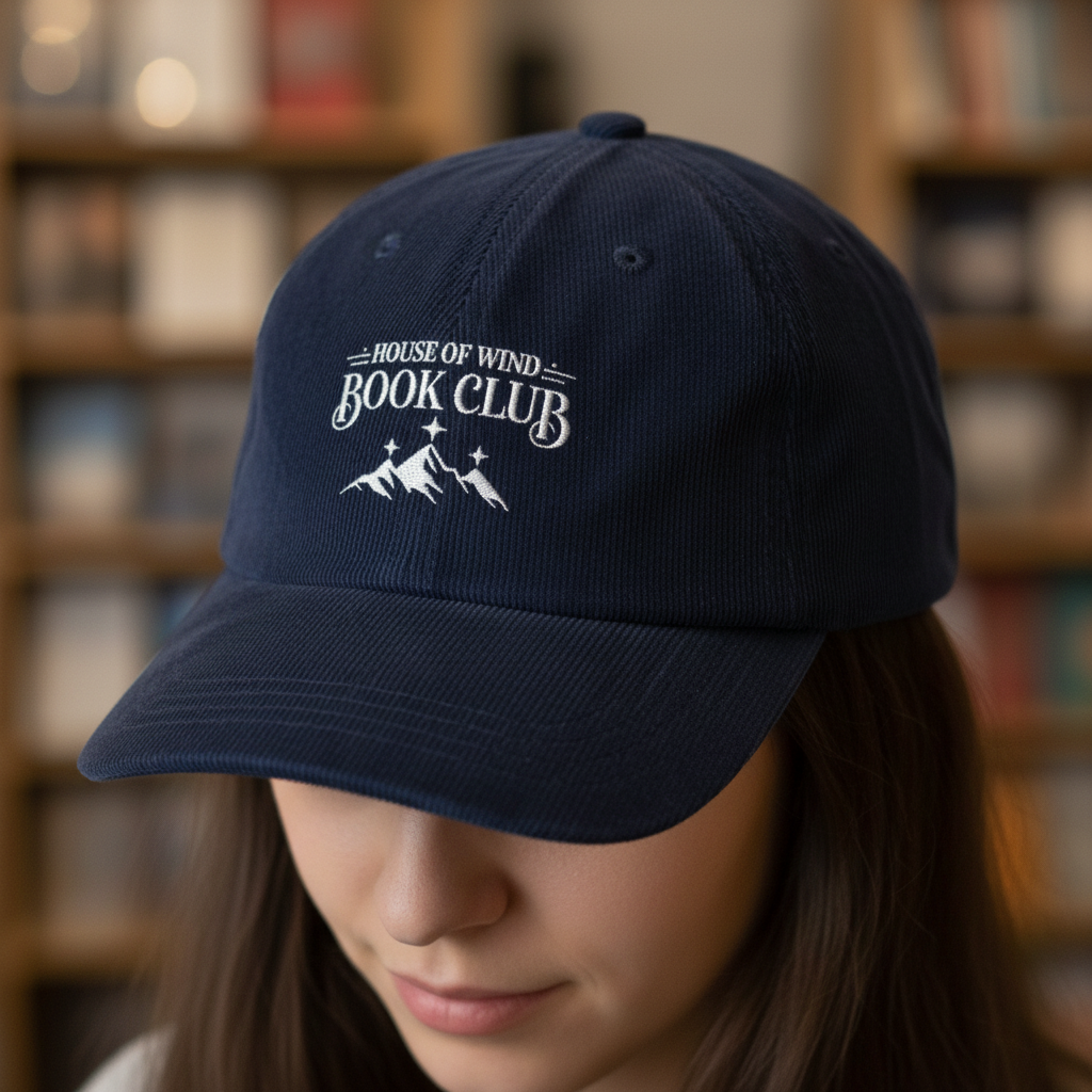 House of Wind Book Club Corduroy Dad Hat, ACOTAR Inspired Embroidered Cap, Bookish Fantasy Gift for Readers VLRH36
