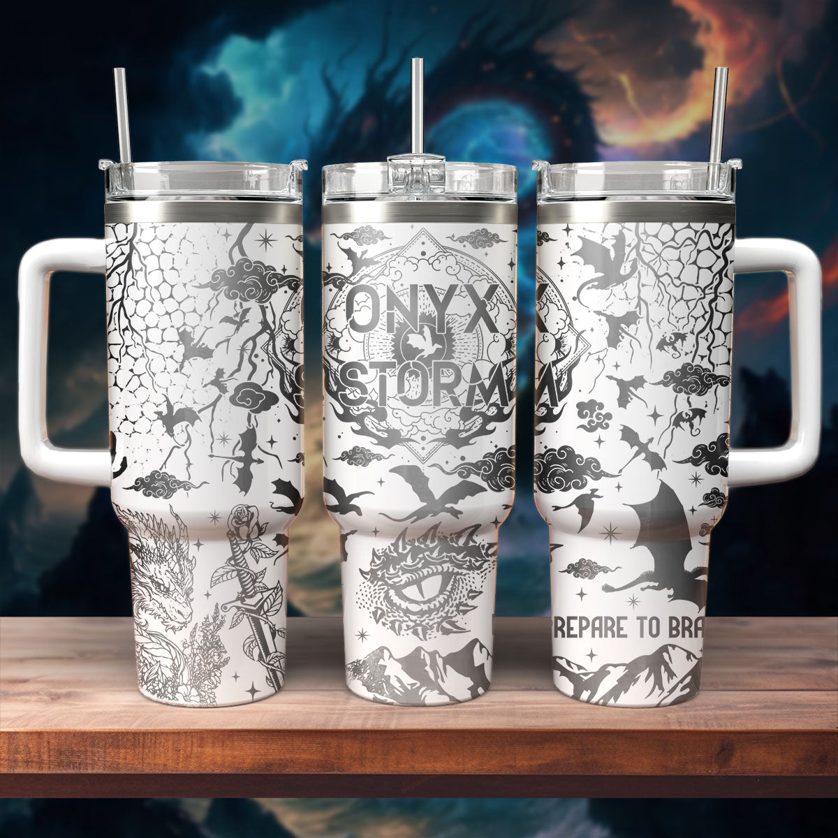 Onyx Storm Book Tumbler 30oz/40oz, The Empyrean Tumbler, Bookish Gift. VLR26