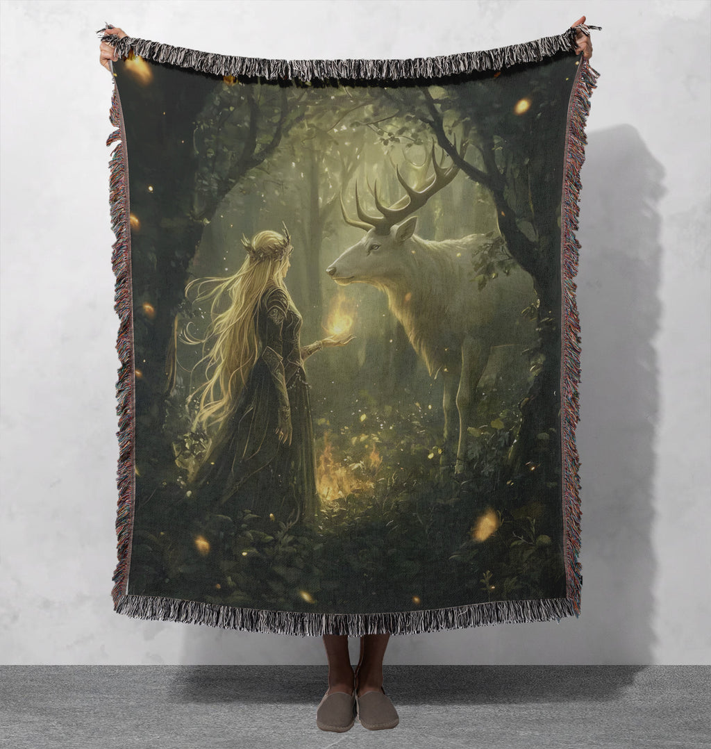 Aelin and Terrasen Woven Blanket, Throne of Glass Terrasen Scene, Fantasy Fae Queen Throw, Romantasy Bookish Gift for Readers BKVLR23