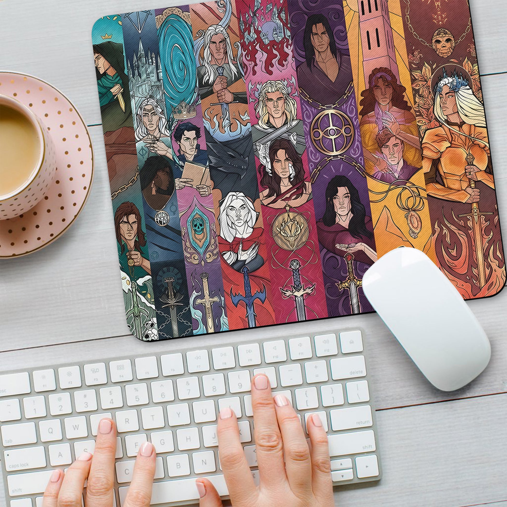 Throne of Glass Desk Mat, SJM Character Art Mouse Pad, Bookish Fantasy Desk Pad, Gifts For Fans DMVLR24