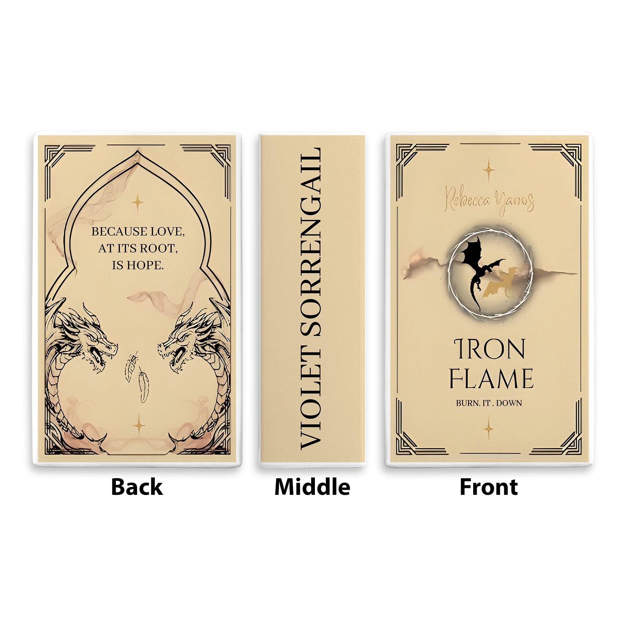 Iron Flame Ceramic Book Vase, Minimalist Ceramic Flower Vase for Book Lovers, Burn It Down Edition, Fantasy Home Decor Gift CVVRL24