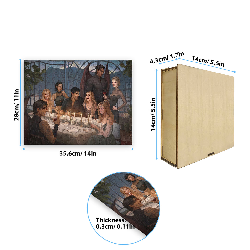 ACOTAR Puzzle Inner Circle Velaris, Feyre, Rhysand & Friends, Fantasy Wooden Jigsaw Puzzle Bookish Gift PVLR24