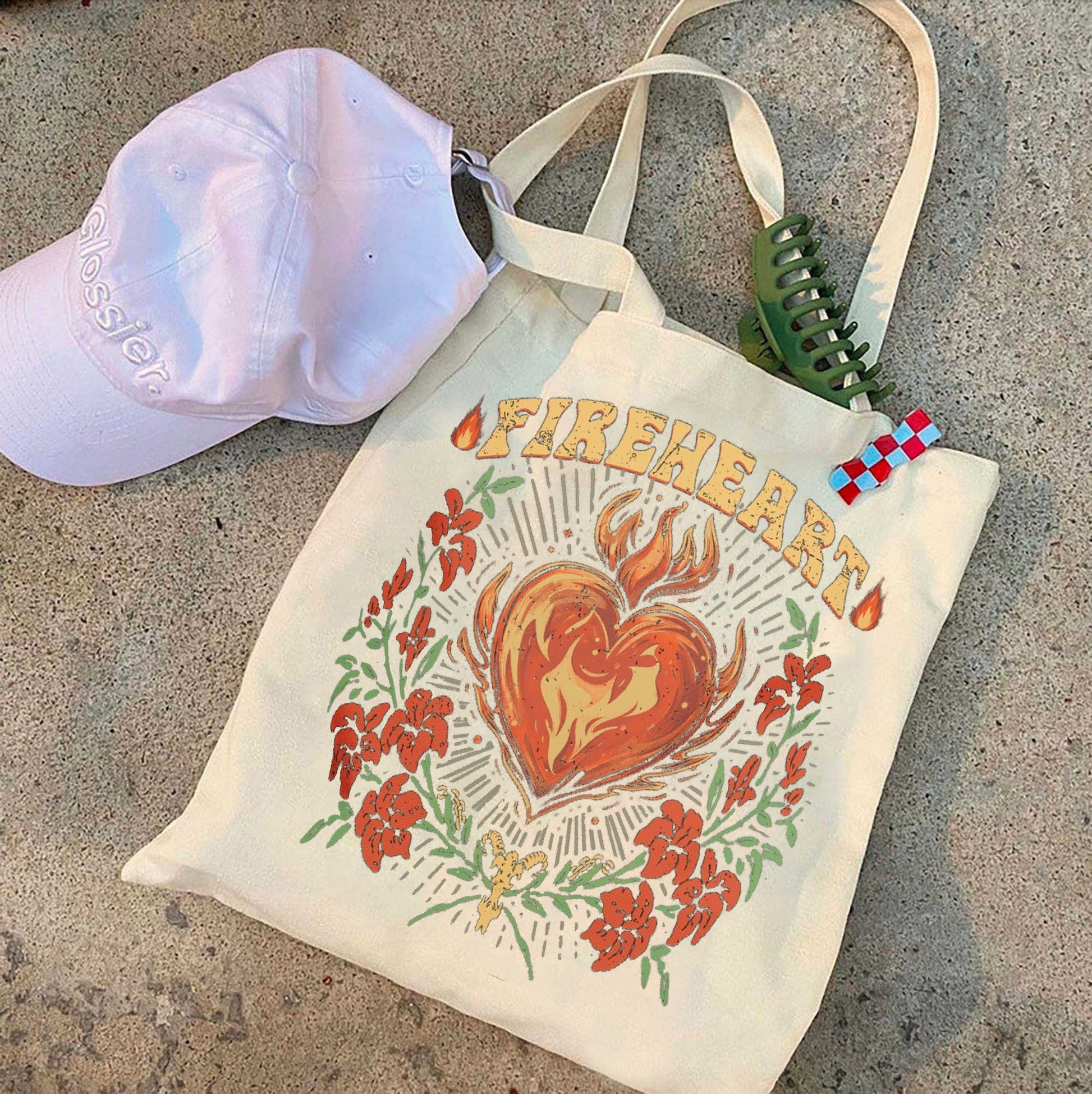 Fireheart - TOG Series - Throne of Glass - Booktok Gifts - Aelin Galathynius - Tote Bag - Shoulder Bag - Handbag - Purse - Canvas Bag TBVLR22