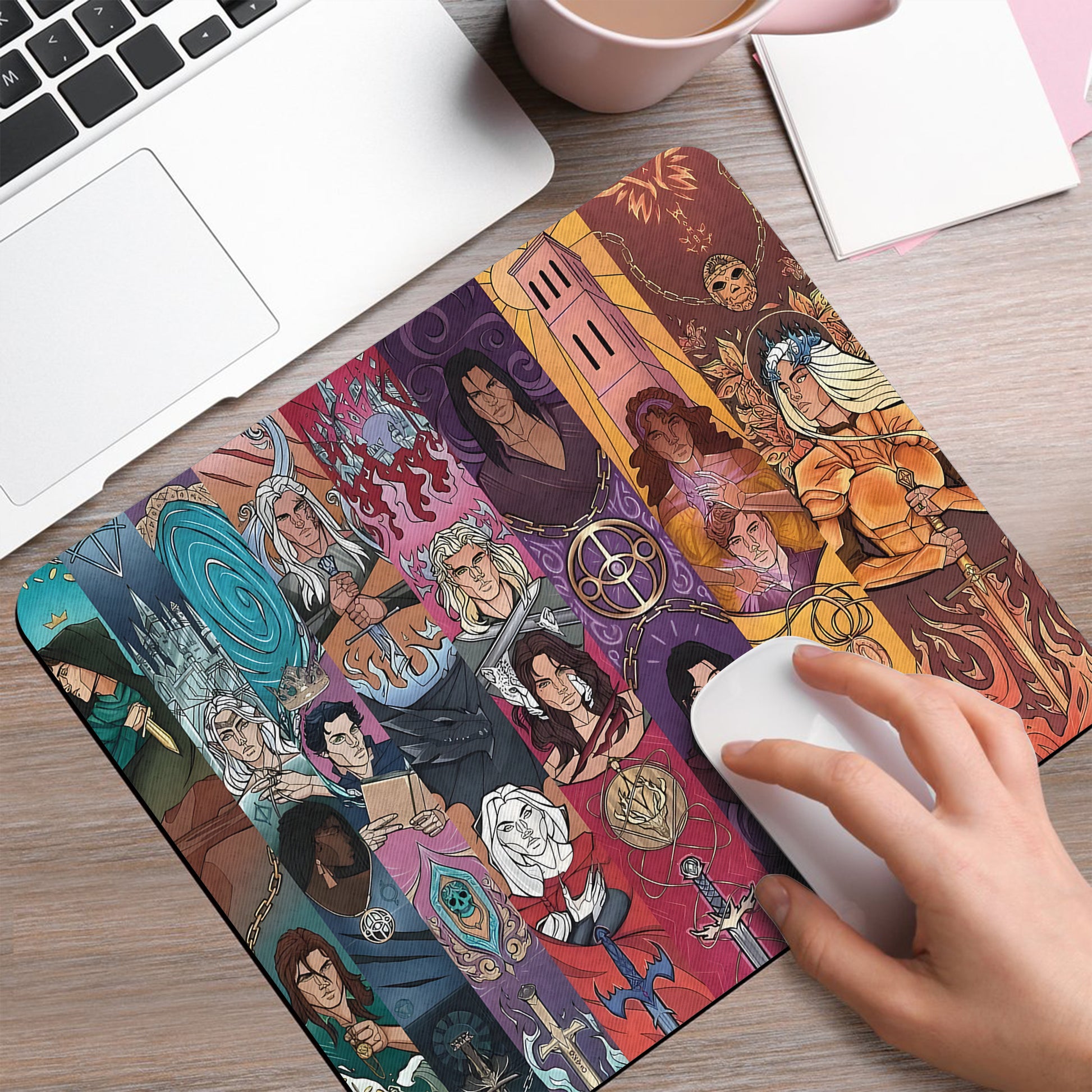 Throne of Glass Desk Mat, SJM Character Art Mouse Pad, Bookish Fantasy Desk Pad, Gifts For Fans DMVLR24