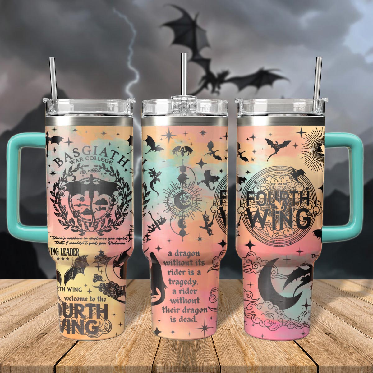 Basgiath War College Fourth Wing Tumbler 30oz/40oz, Fourth Wing Tumbler, Velaris Bookish Gift. VLR25