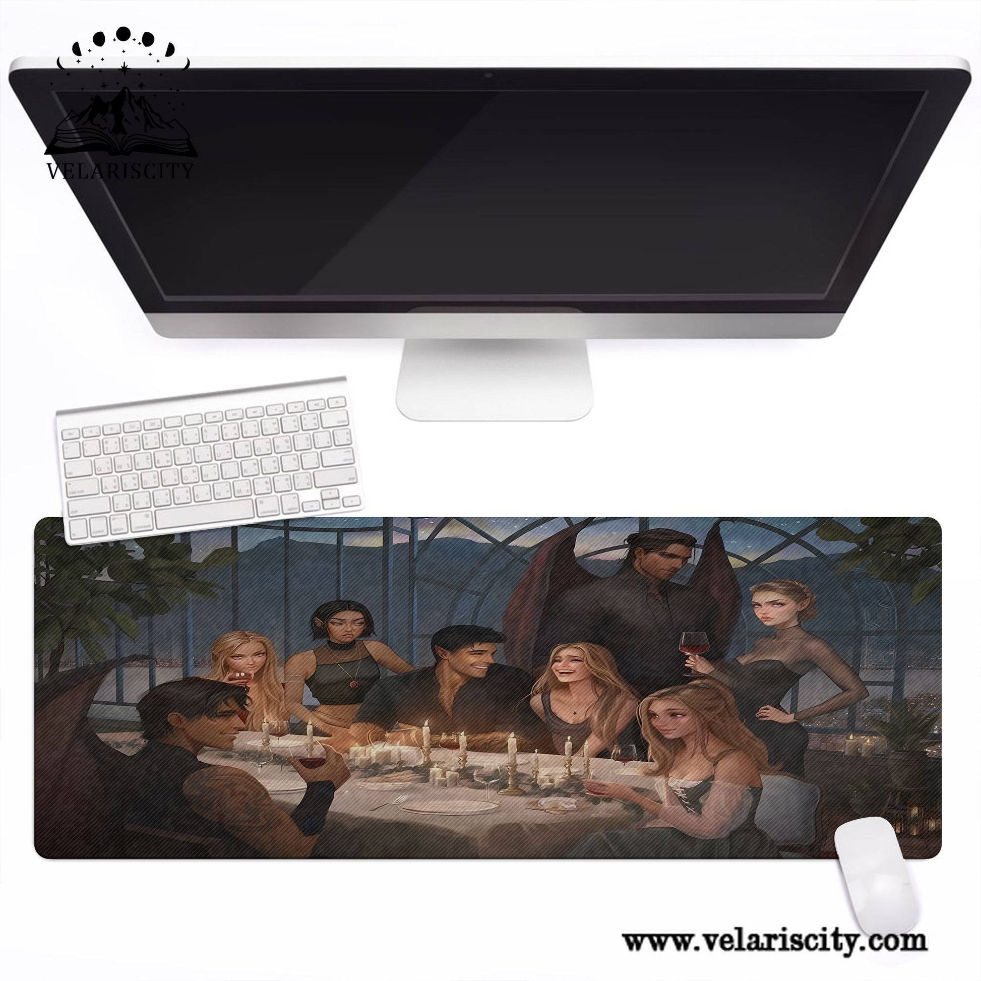 ACOTAR Desk Mat. Inner Circle Dinner Scene, A Court of Thorns and Roses Mouse Pad, Gifts For Fan DMVLR29