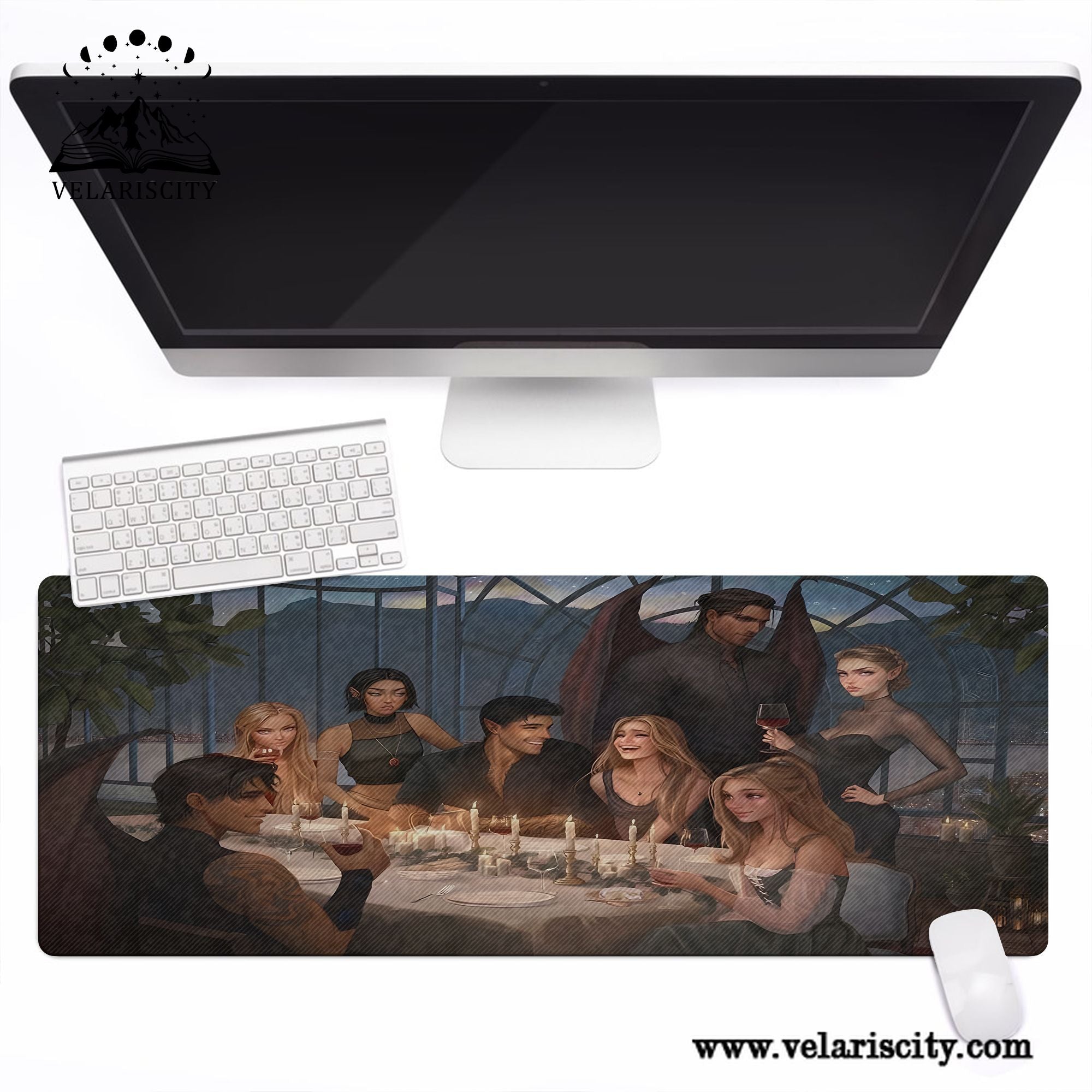 ACOTAR Desk Mat. Inner Circle Dinner Scene, A Court of Thorns and Roses Mouse Pad, Gifts For Fan DMVLR29