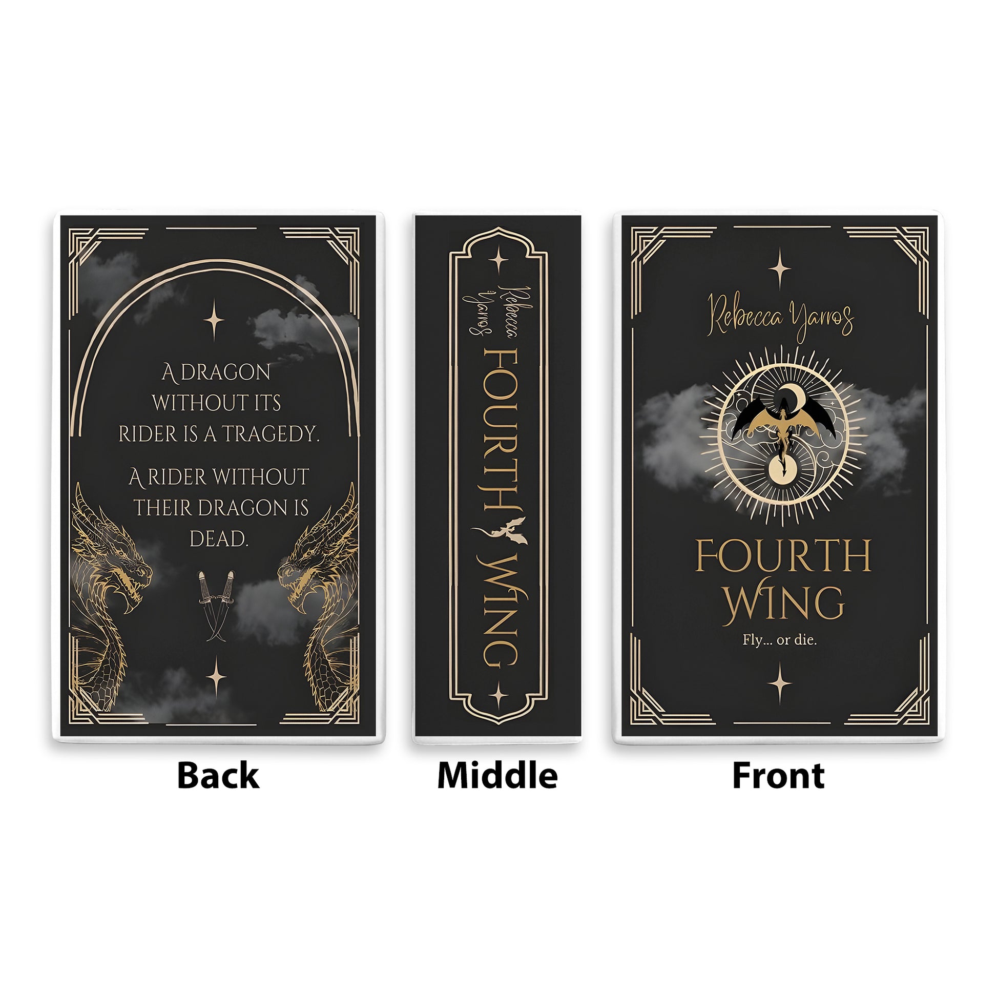 Fourth Wing Ceramic Book Vase, Fly or Die Edition, Ceramic Fantasy Vase for Book Lovers, Dragon Decor Inspired by The Empyrean Series CVVRL25