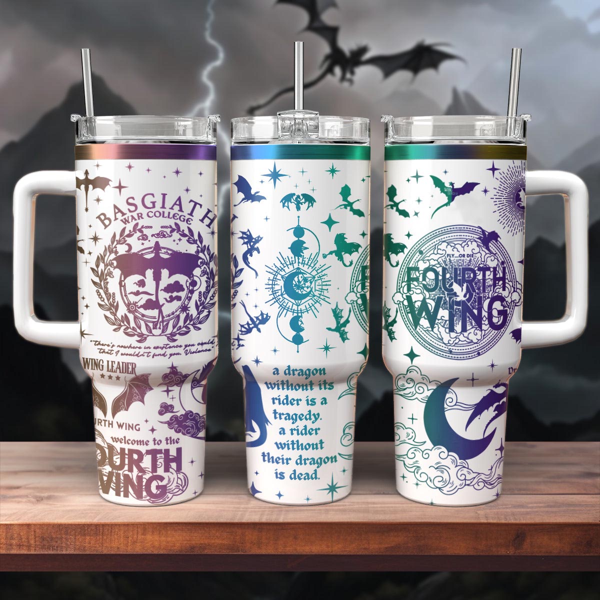 Basgiath War College Fourth Wing Tumbler 30oz/40oz, Fourth Wing Tumbler, Velaris Bookish Gift. VLR25