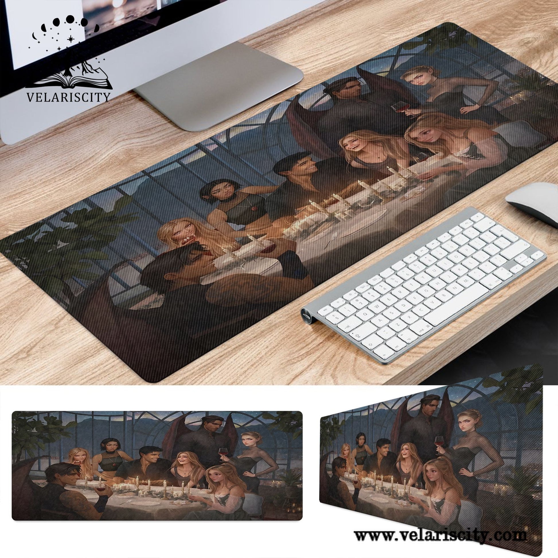 ACOTAR Desk Mat. Inner Circle Dinner Scene, A Court of Thorns and Roses Mouse Pad, Gifts For Fan DMVLR29