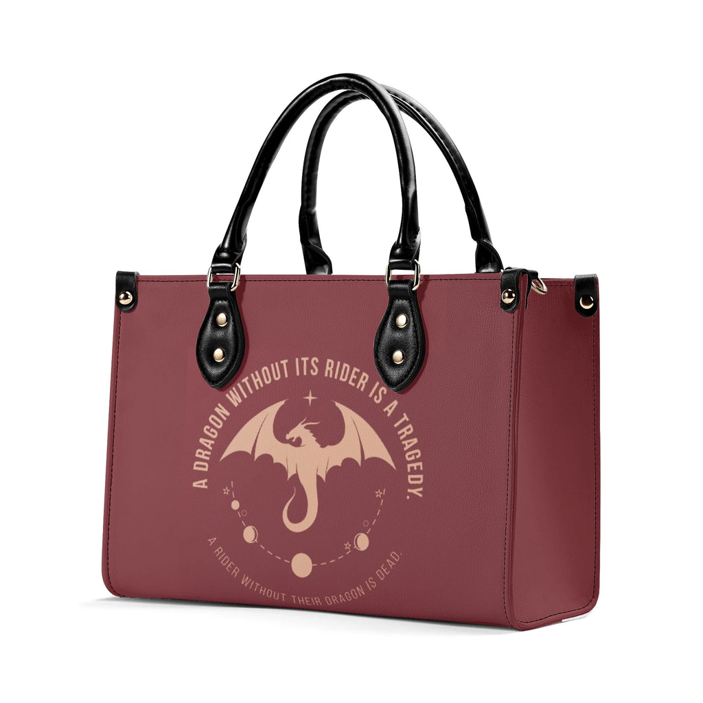 "A Dragon Without Its Rider Is A Tragedy"  Leather Bag, Fourth Wing Inspired Bag, Personalized Leather Bag, Fantasy Leather Handbag, Perfect Gift for Women. HBVLR26