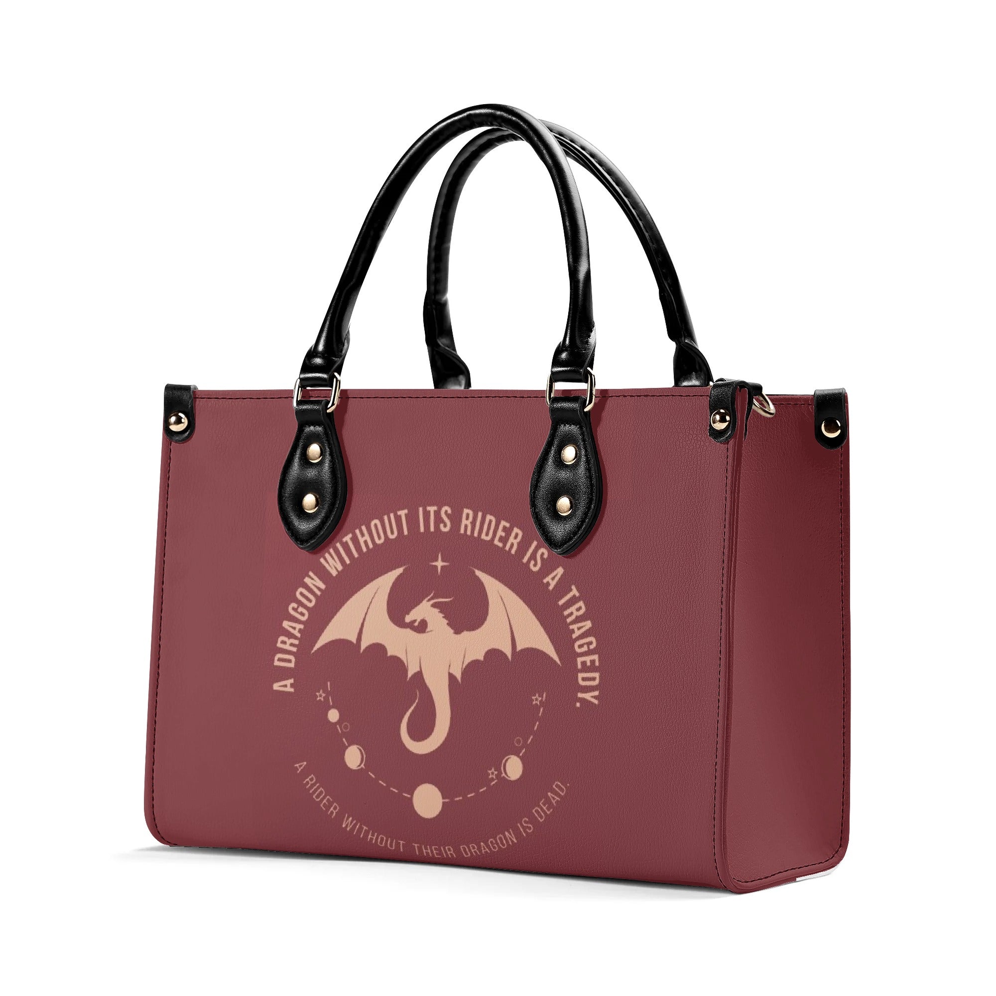 "A Dragon Without Its Rider Is A Tragedy"  Leather Bag, Fourth Wing Inspired Bag, Personalized Leather Bag, Fantasy Leather Handbag, Perfect Gift for Women. HBVLR26