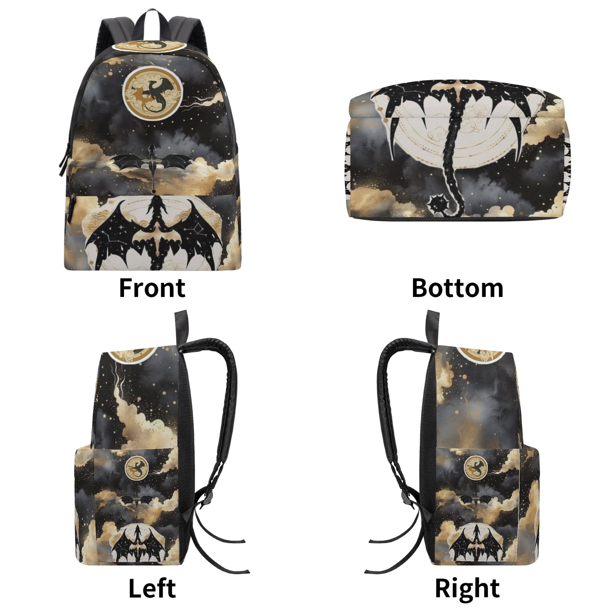 Fourth Wing Backpack, Dragon and Stars Design, Fantasy Book Bag, Book Lover Gift BPVLR24