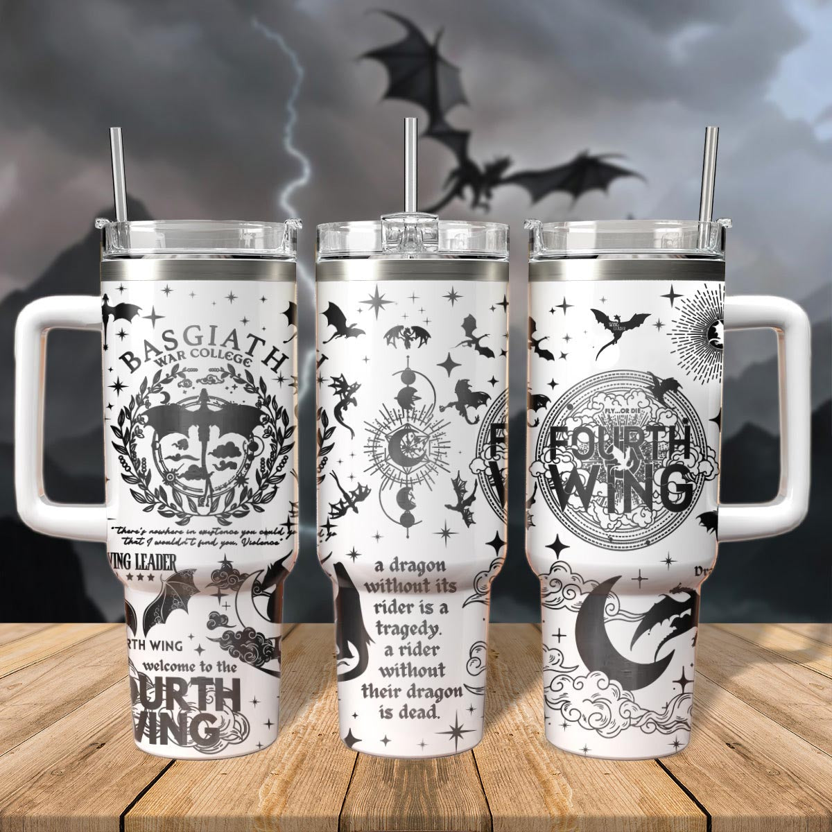 Basgiath War College Tumbler 30oz/40oz, Fourth Wing Tumbler, Bookish Gift. VLR25