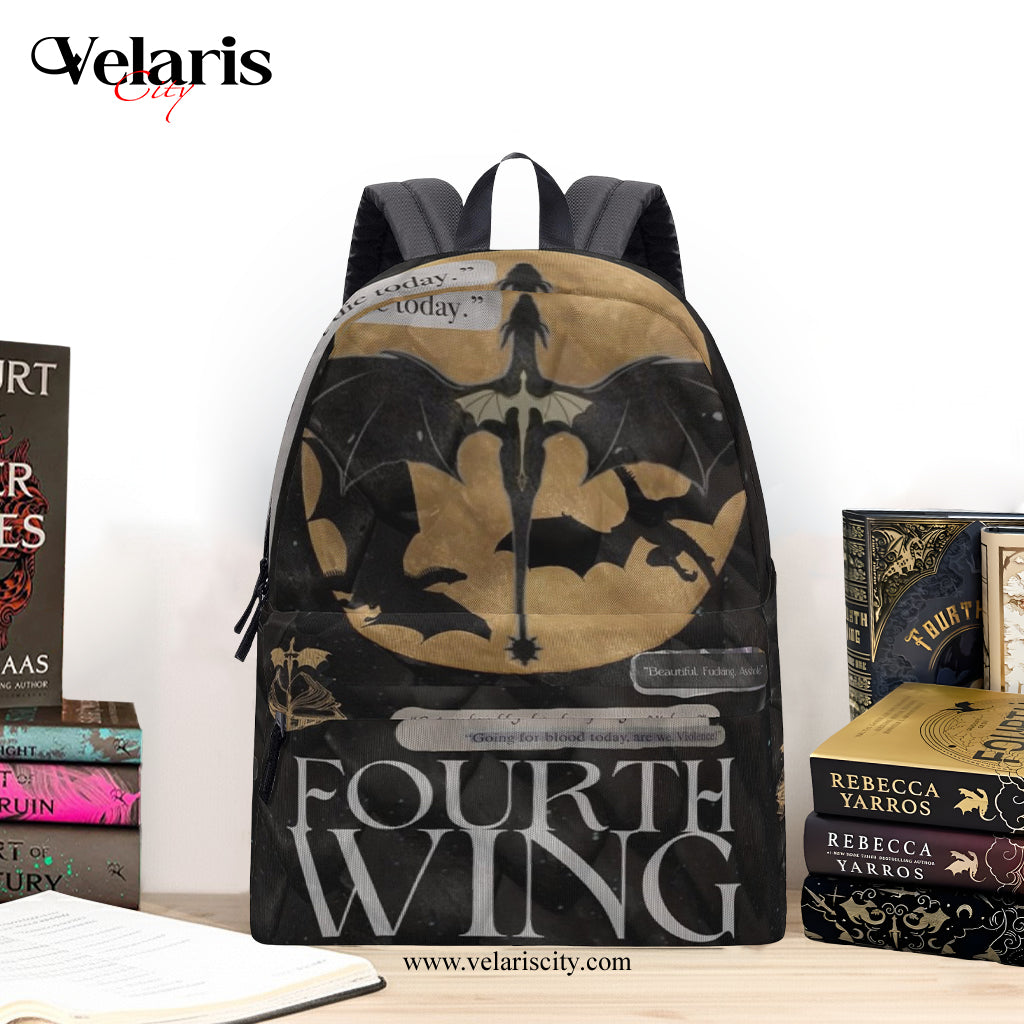 Fourth Wing Dragon Silhouette Backpack, Fantasy Book Lover Bag, Epic Novel Inspired School Backpack,  Book Lover Gift BPVLR26