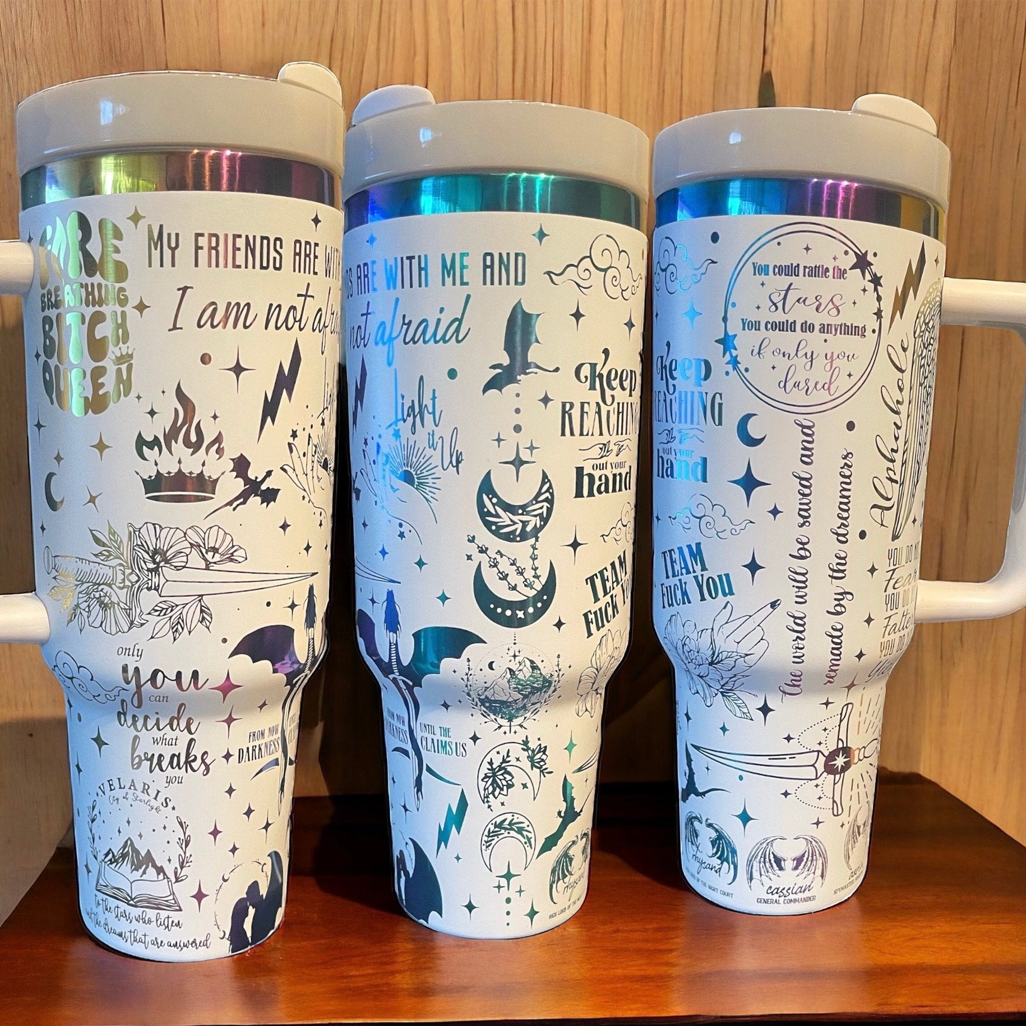 A Court Of Thorns And Rose Tumbler 30oz/40oz, Dragon Fantasy Tumbler, Bookish Gift. VLR14