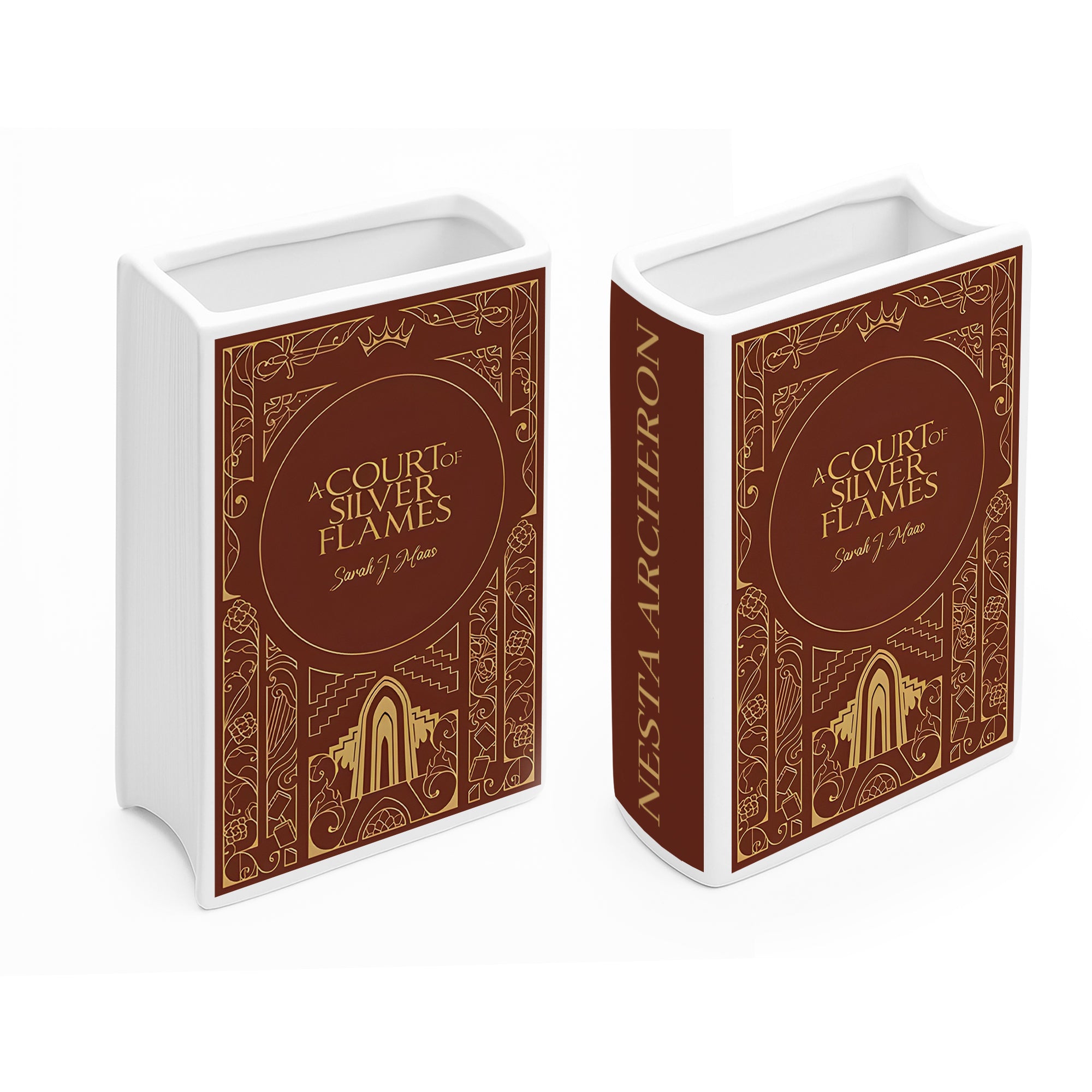 A Court of Sliver And Flames Ceramic Book Vase, Ceramic Fantasy Vase for Book Lovers, Book Gift For Fan CVVRL26