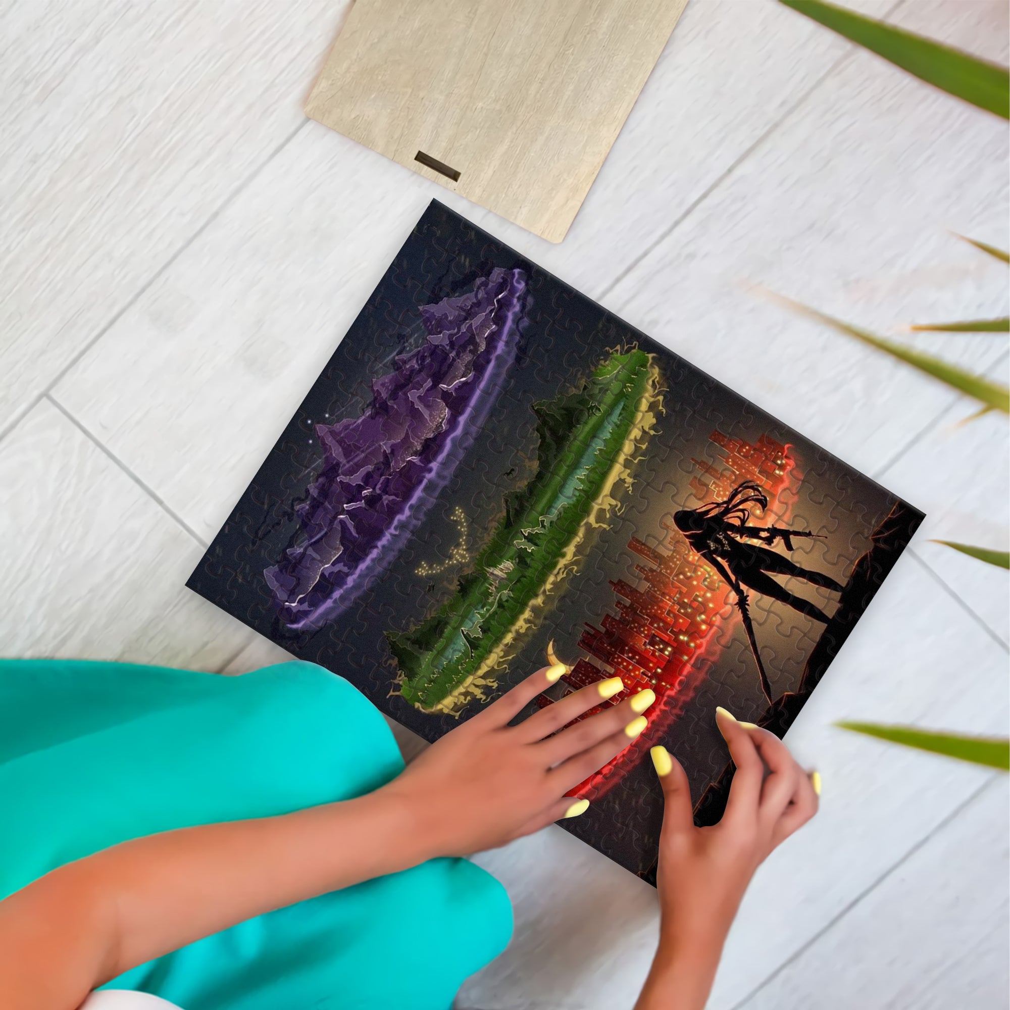 Sarah J Maas Puzzle Worlds Crossover, ACOTAR Velaris, Throne of Glass Terrasen & Crescent City Lunathion, Fantasy Jigsaw PVLR26