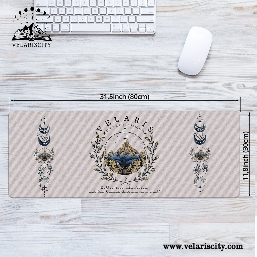 Velaris Desk Mat, "To the stars who listen and the dreams that are answered" Mouse Pad, A Court of Thorns and Roses Fantasy Desk Pad DMVLR07