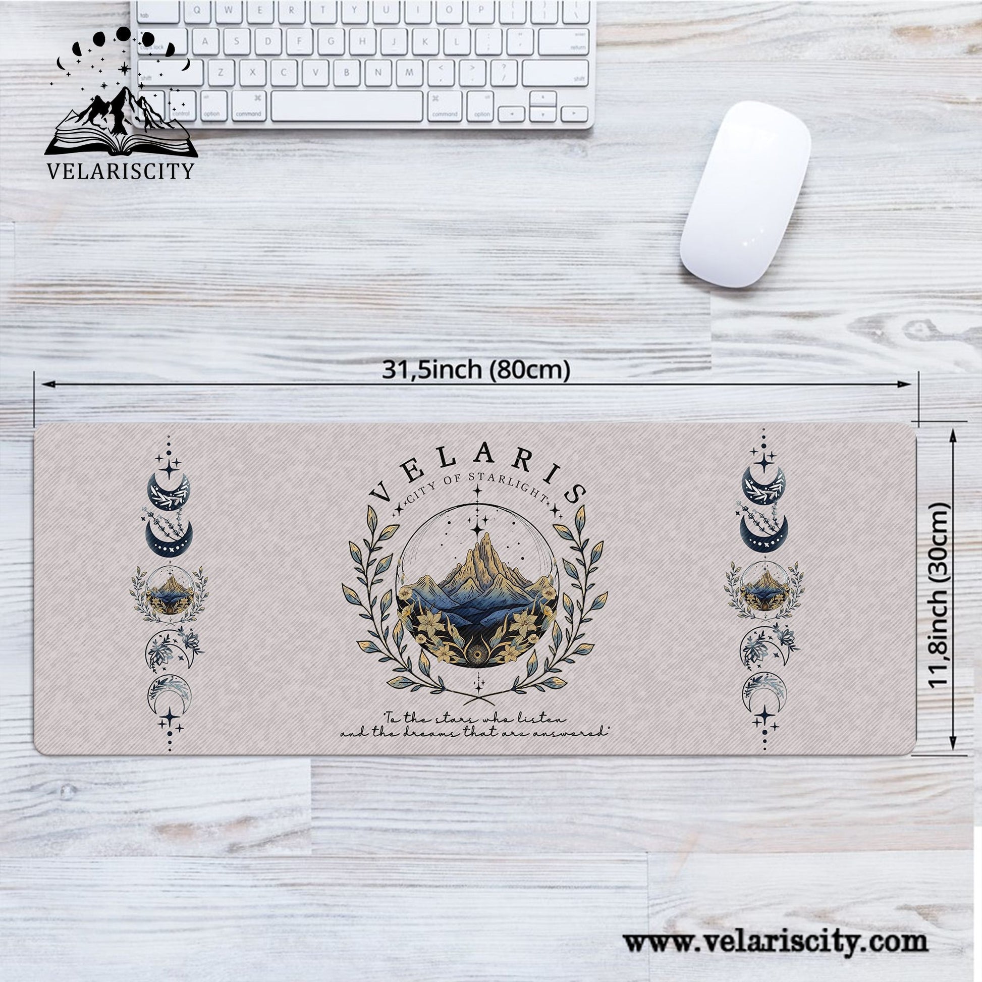 Velaris Desk Mat, "To the stars who listen and the dreams that are answered" Mouse Pad, A Court of Thorns and Roses Fantasy Desk Pad DMVLR07