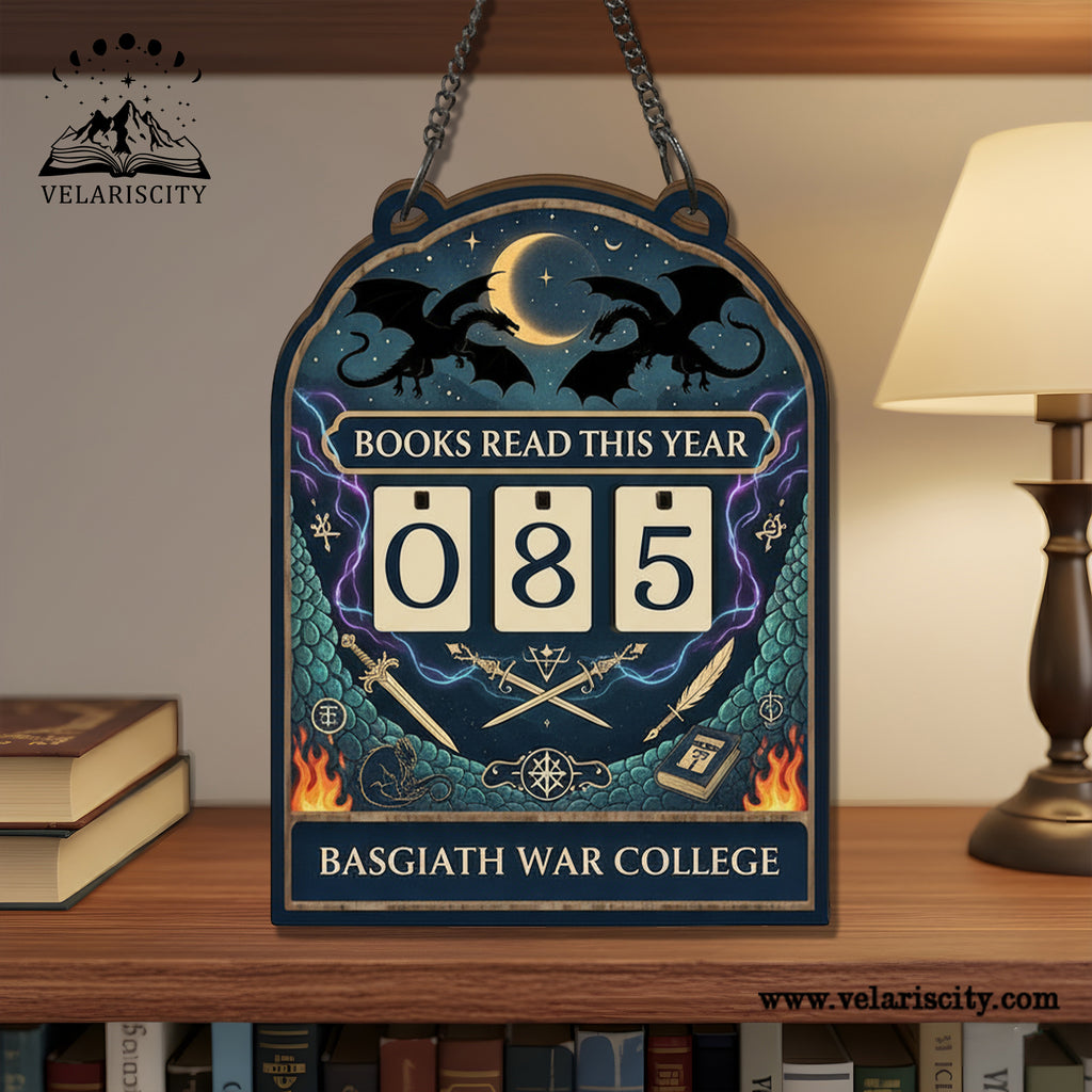 Fourth Wing Book Tracker Sign, Basgiath War College Dragon Decor, Fantasy Reading Counter Display, Bookish Gift BTVLR24