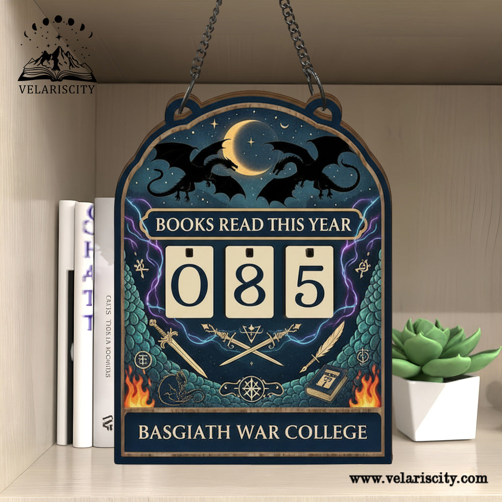 Fourth Wing Book Tracker Sign, Basgiath War College Dragon Decor, Fantasy Reading Counter Display, Bookish Gift BTVLR24